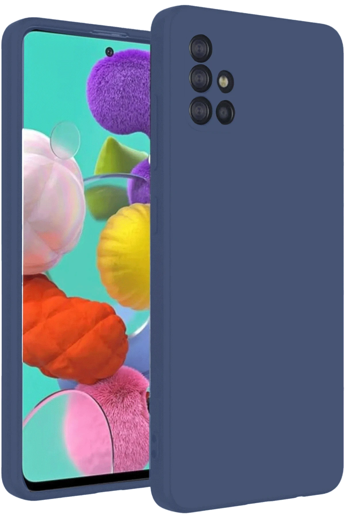 Newface Samsung Galaxy A31 Kılıf Nano içi Kadife Silikon - Lacivert