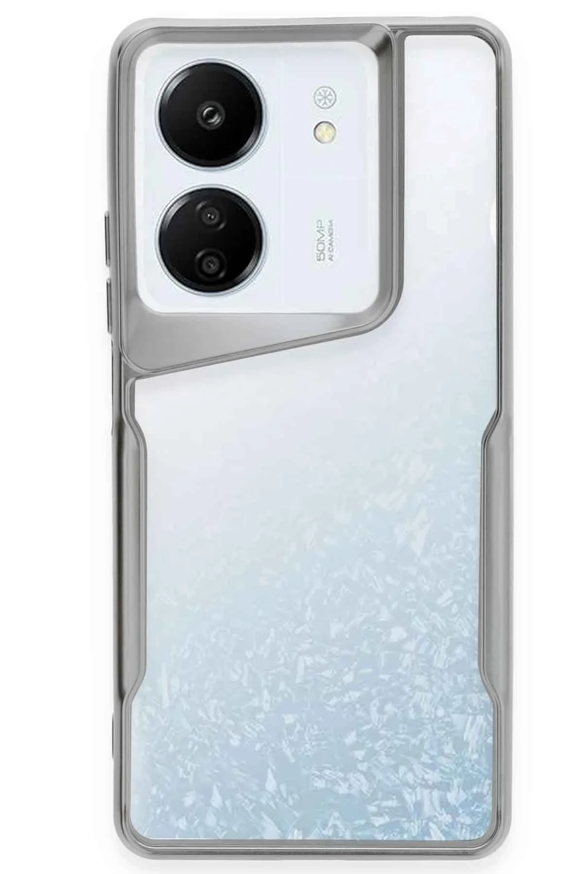 Newface Xiaomi Redmi 13C Kılıf Boyi Silikon Kapak - Gümüş