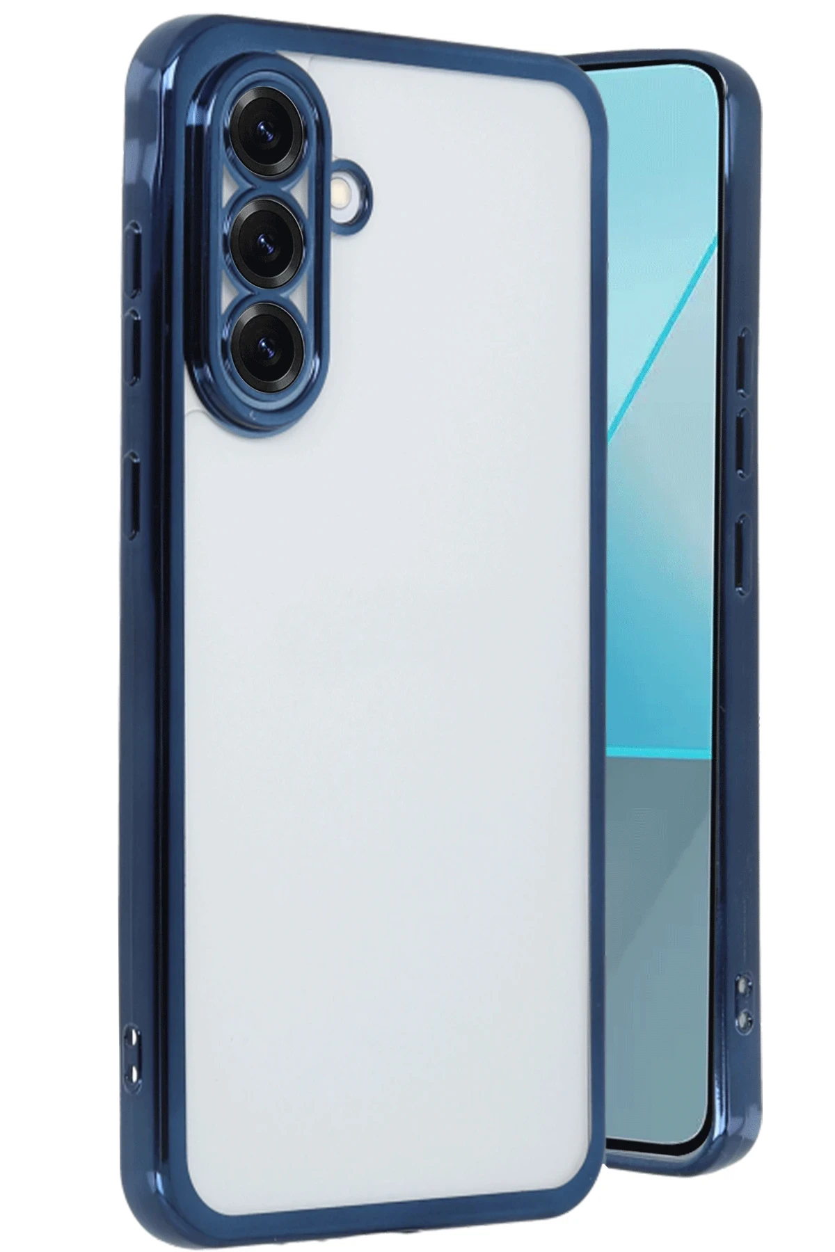 Newface Samsung Galaxy A56 Kılıf Razer Lensli Silikon - Lacivert