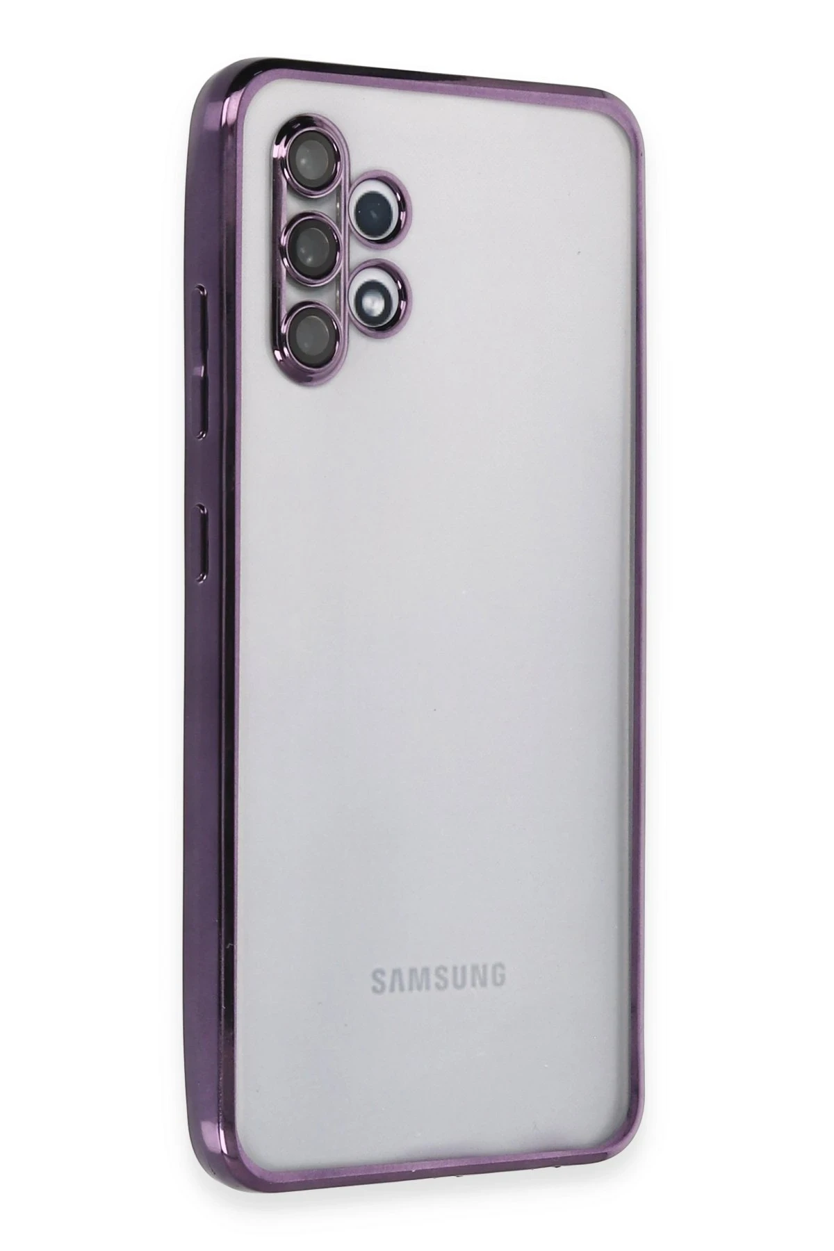 Newface Samsung Galaxy A32 Kılıf Razer Lensli Silikon - Mor