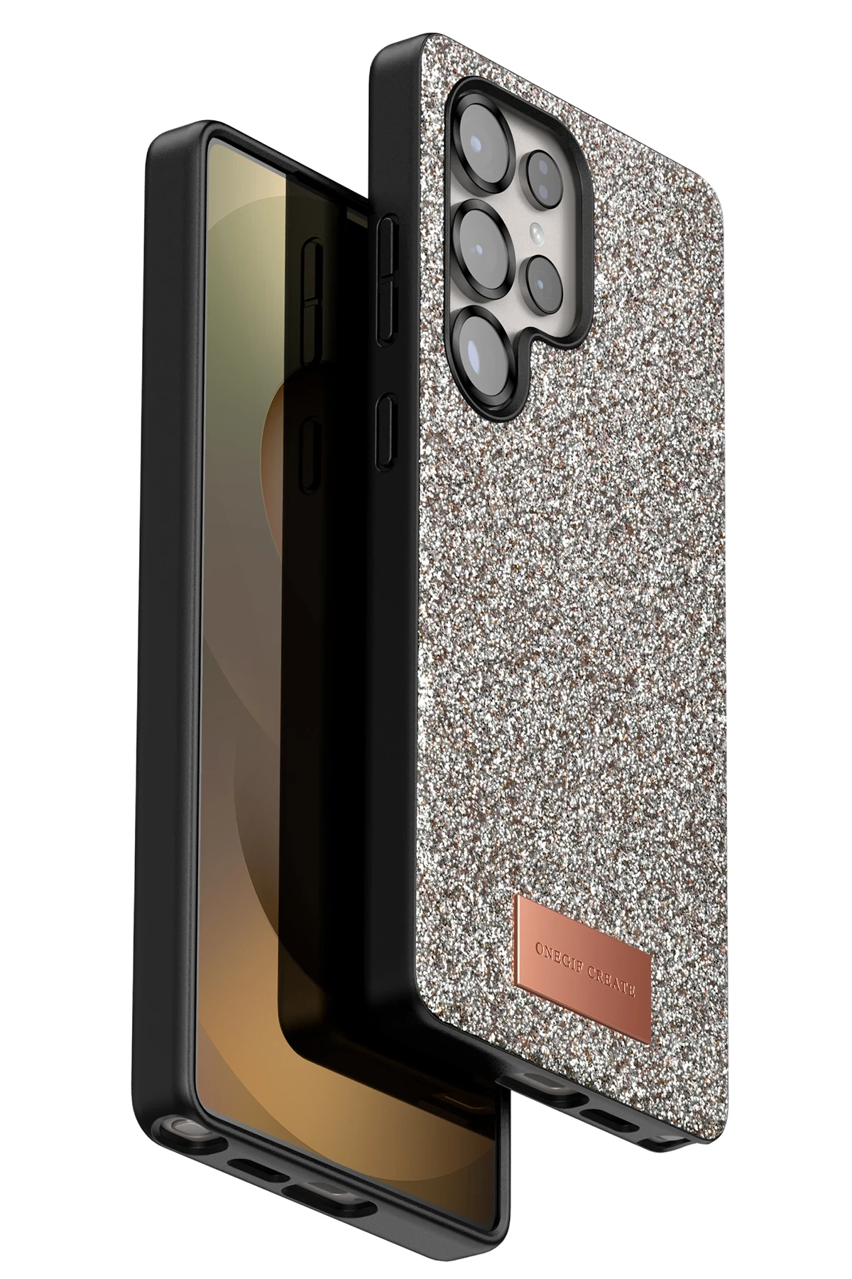 Onegif Samsung Galaxy S25 Ultra Bright Simli Kapak - Gold