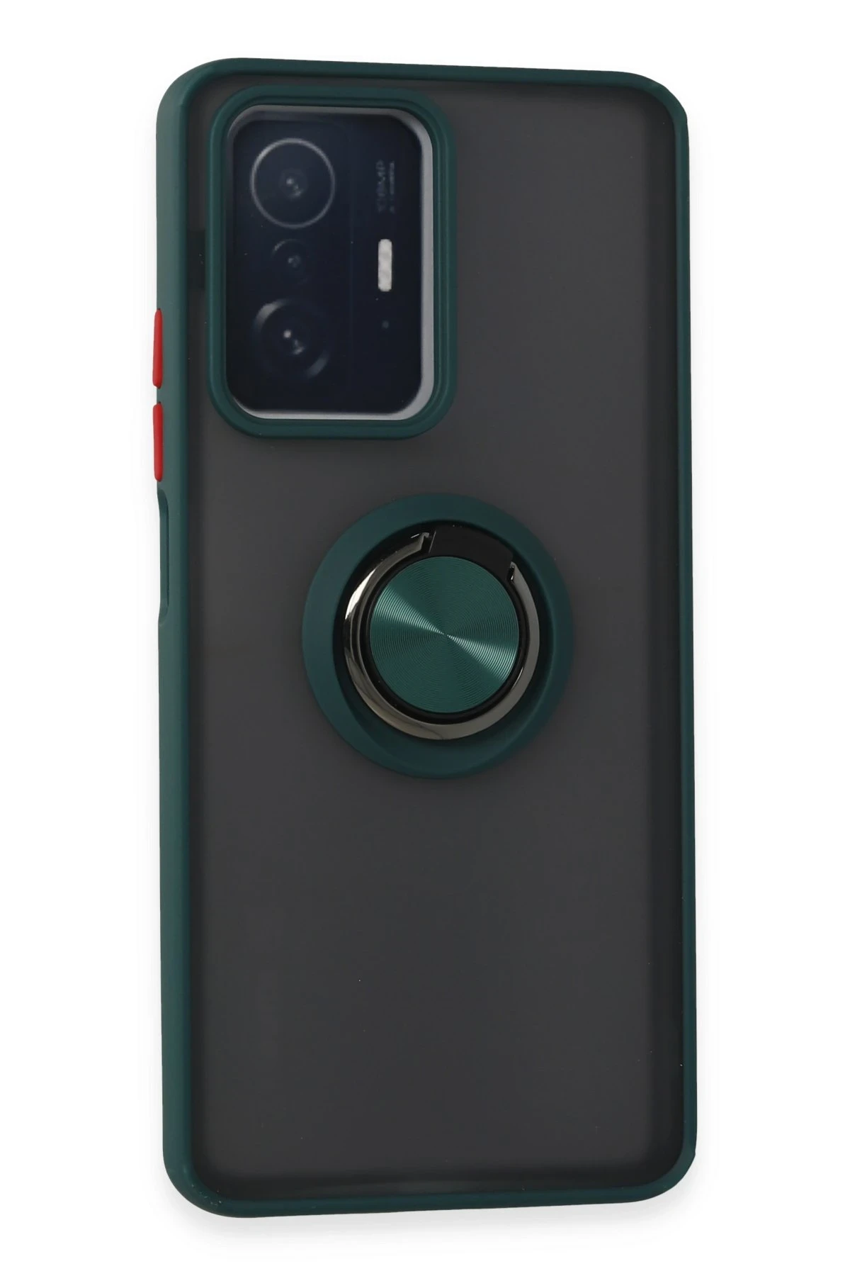 Newface Xiaomi Mi 11T Pro Kılıf Montreal Yüzüklü Silikon Kapak - Yeşil