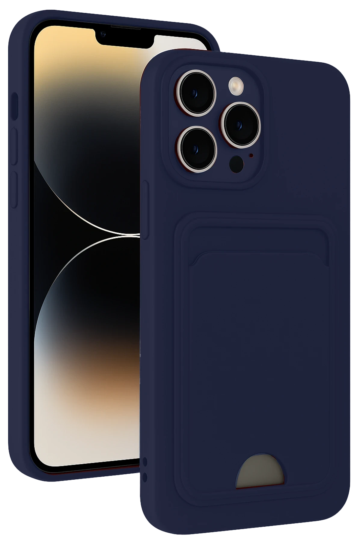 Newface iPhone 13 Pro Kılıf Kelvin Kartvizitli Silikon - Lacivert