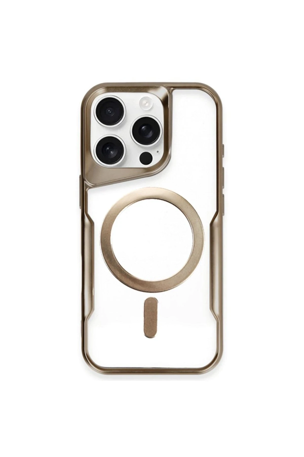 Newface iPhone 15 Pro Max Kılıf Boyi Magsafe Silikon Kapak - Kahverengi