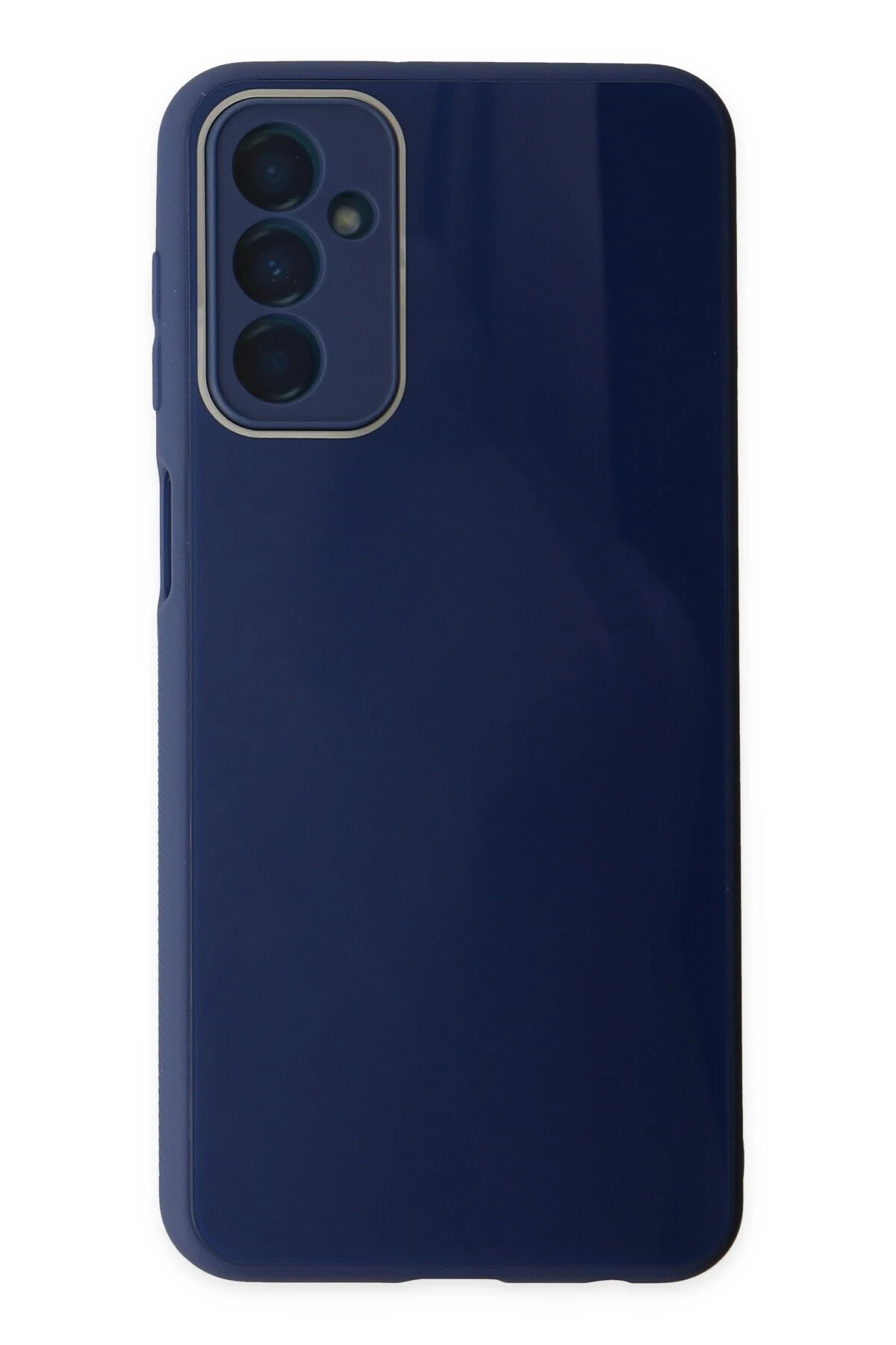 Newface Samsung Galaxy M23 Kılıf Glass Kapak - Lacivert