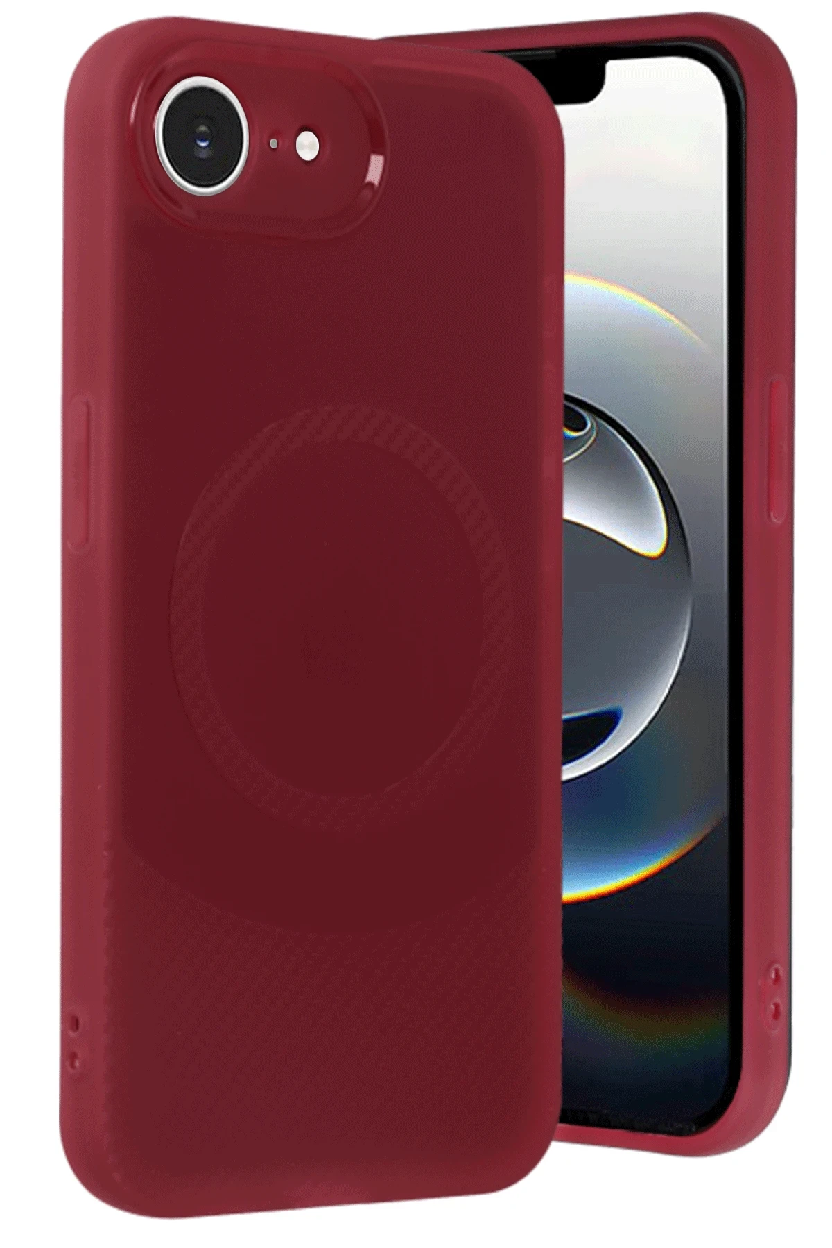 Newface iPhone 16E Kılıf Maya Karbon Kapak - Bordo