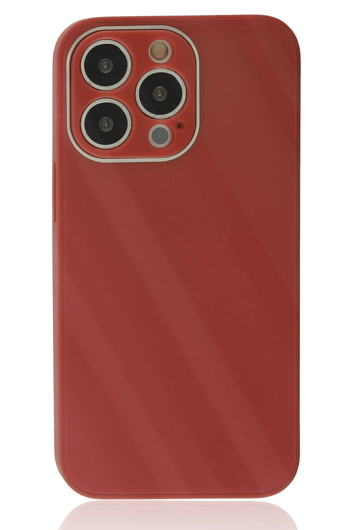 Newface iPhone 14 Pro Max Kılıf Glass Kapak - Bordo