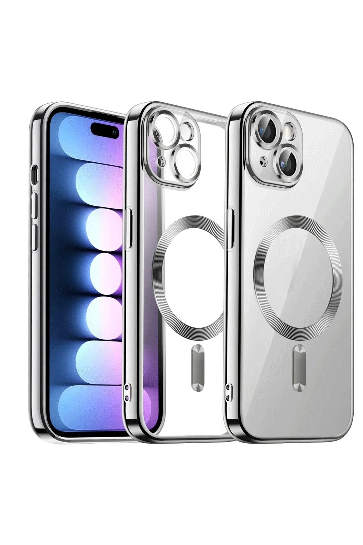 Newface iPhone 15 Kılıf Kross Magneticsafe Kapak - Titan Gri