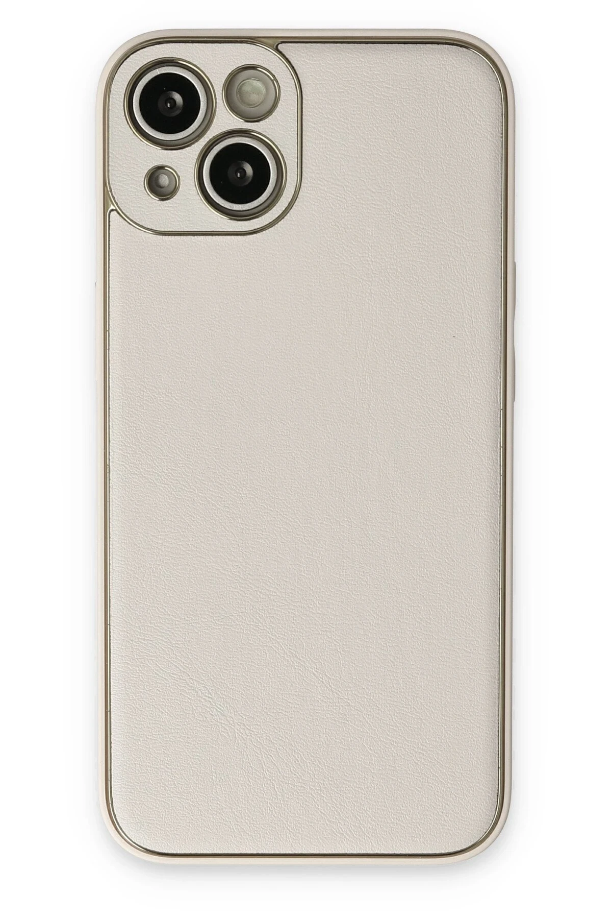 Newface iPhone 14 Plus Kılıf Coco Deri Silikon Kapak - Beyaz
