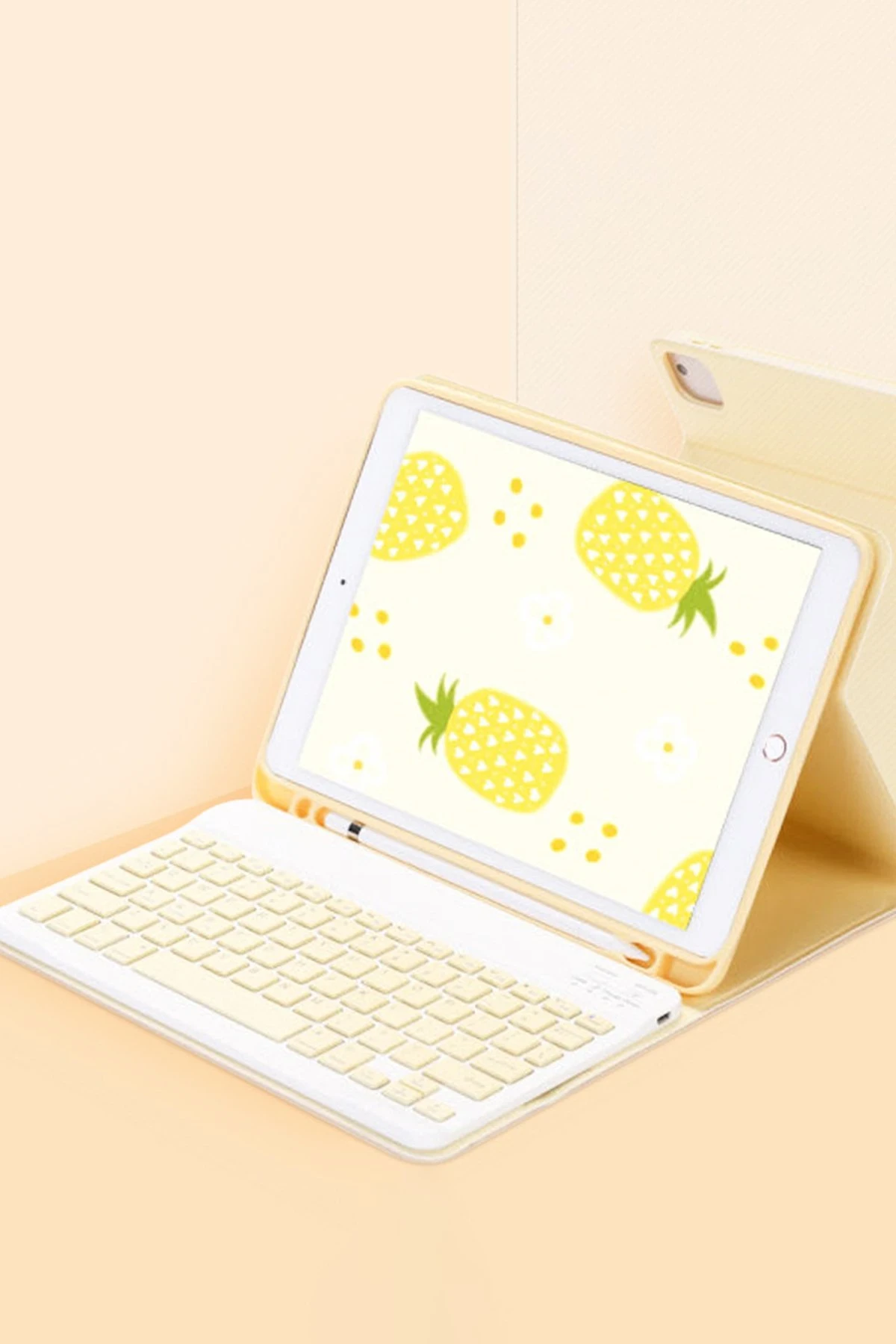 Newface iPad 2022 10.9 (10.nesil) Kılıf KC01 Smart Klavyeli Tablet Kılıfı - Sarı