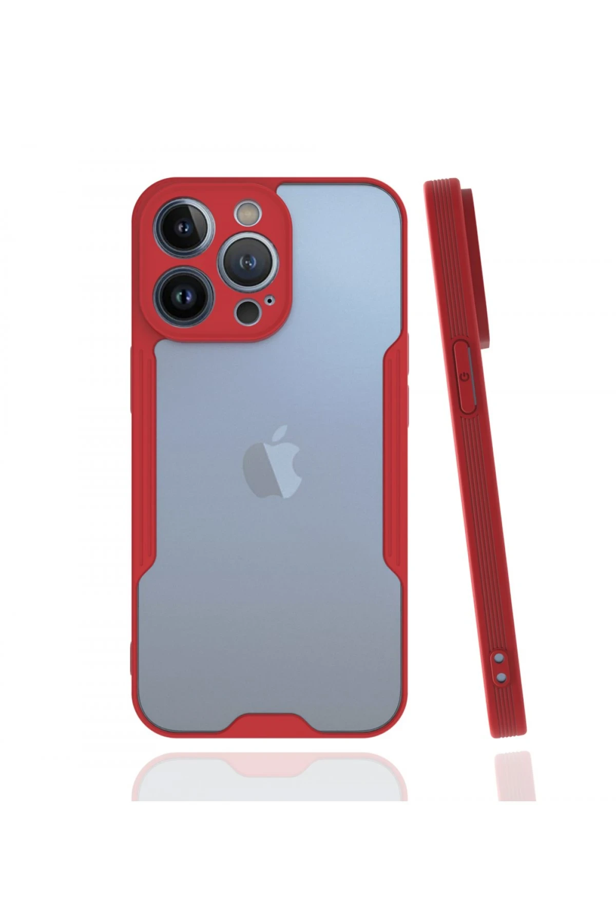 Newface iPhone 13 Pro Max Kılıf Platin Silikon - Kırmızı