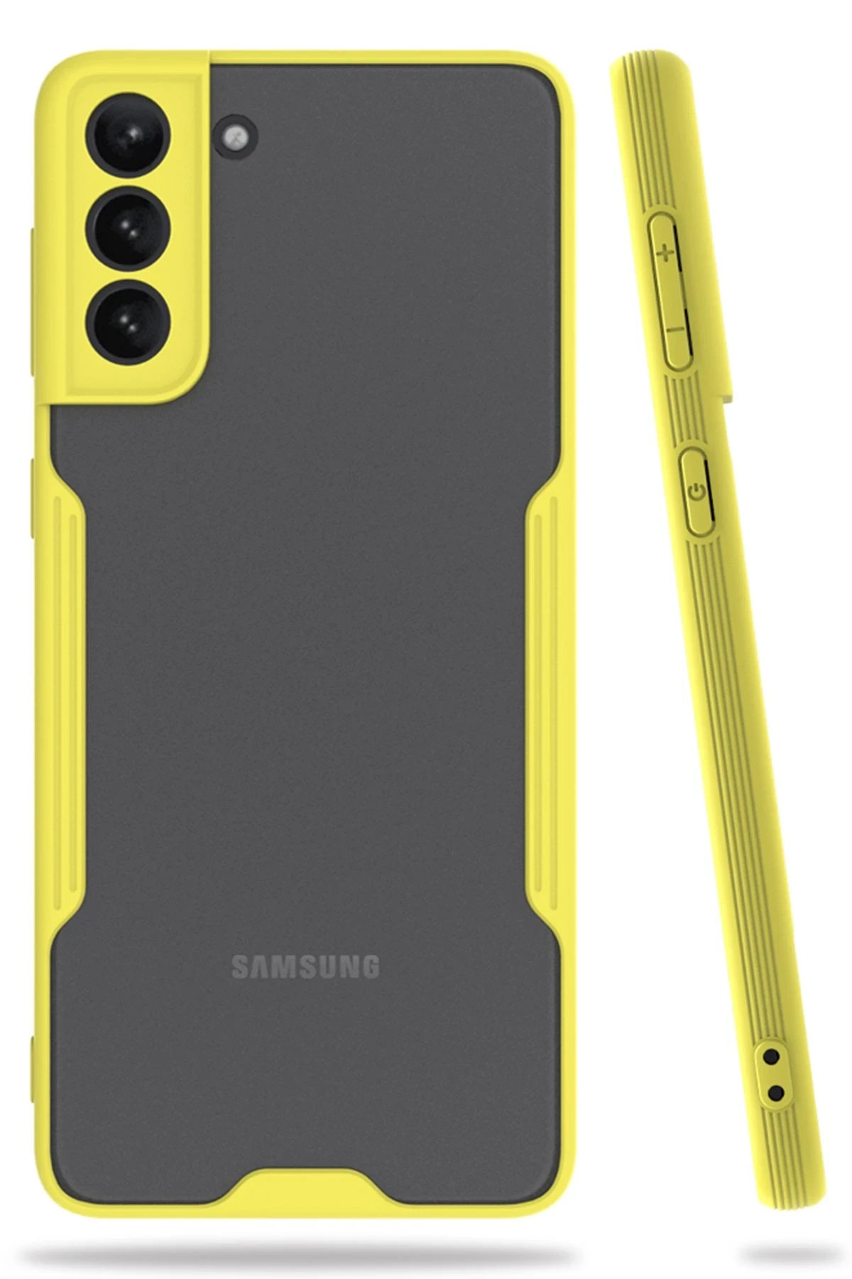 Newface Samsung Galaxy S21 Plus Kılıf Platin Silikon - Sarı