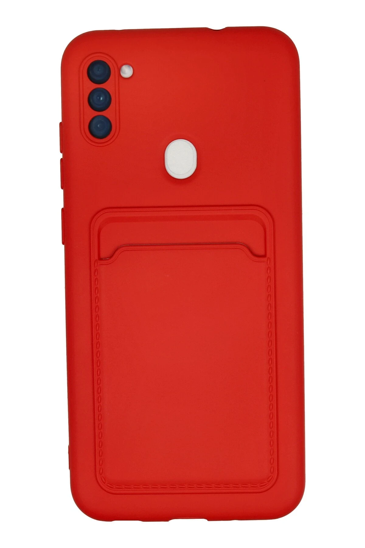 Newface Samsung Galaxy A11 Kılıf Kelvin Kartvizitli Silikon - Kırmızı