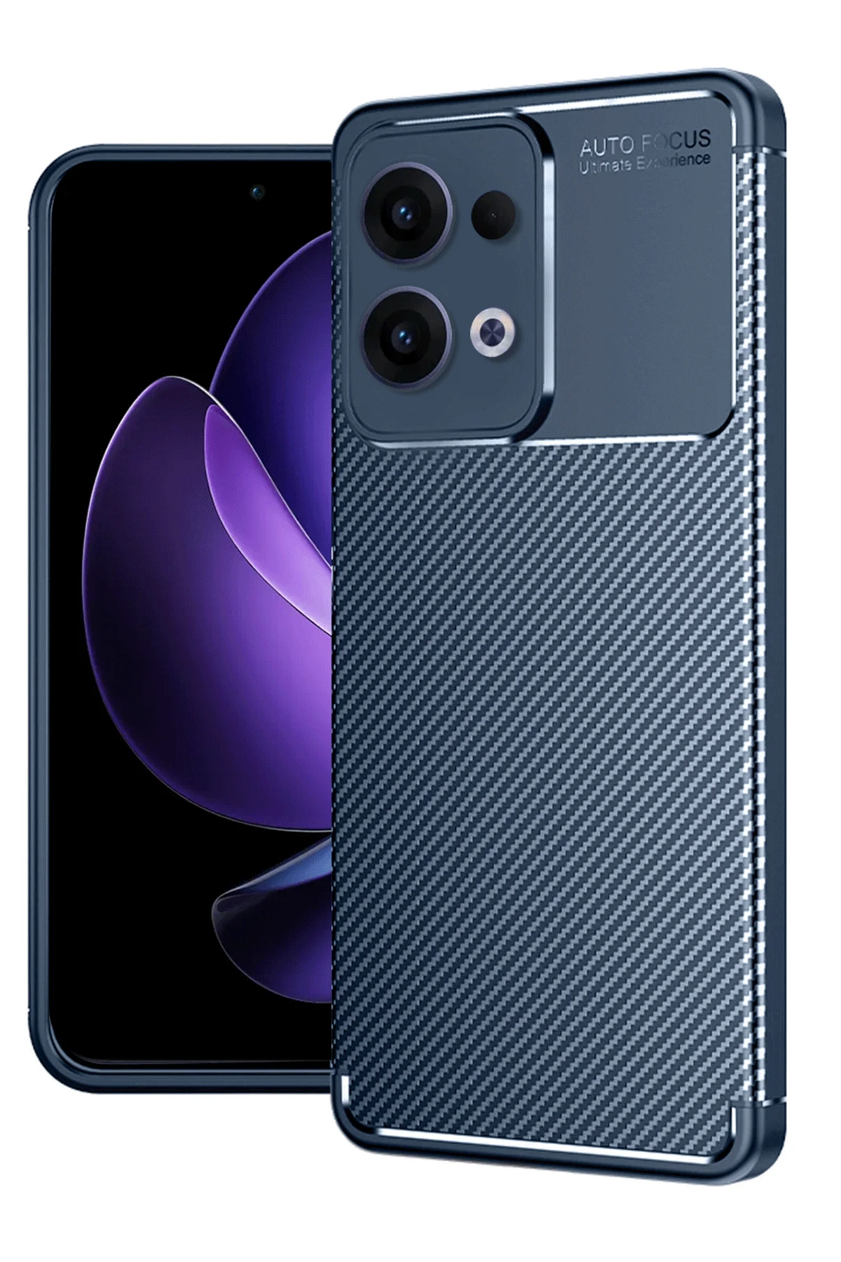 Newface Oppo Reno 13 Pro Kılıf Auto Focus Karbon Kapak - Lacivert