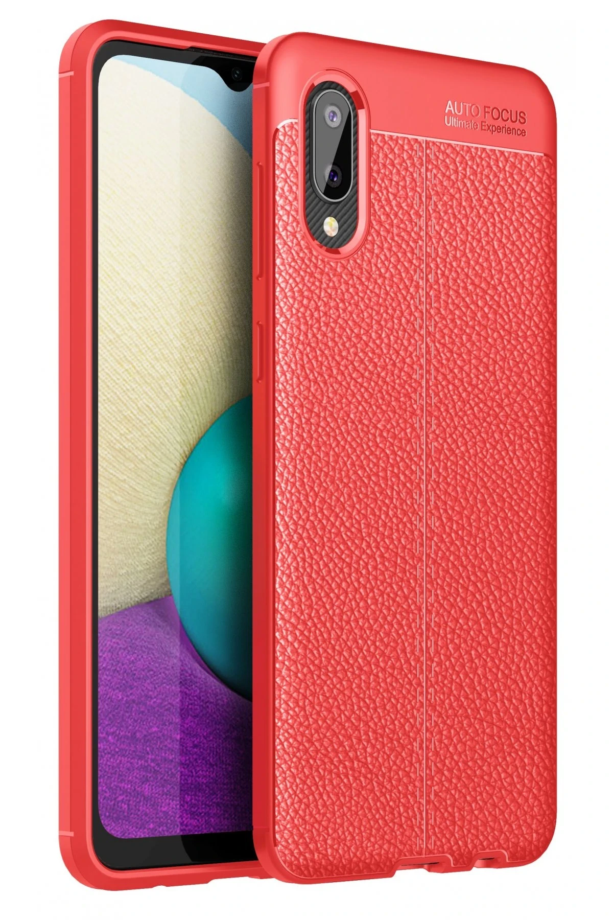 Newface Samsung Galaxy A02 Kılıf Auto Focus Kapak - Kırmızı