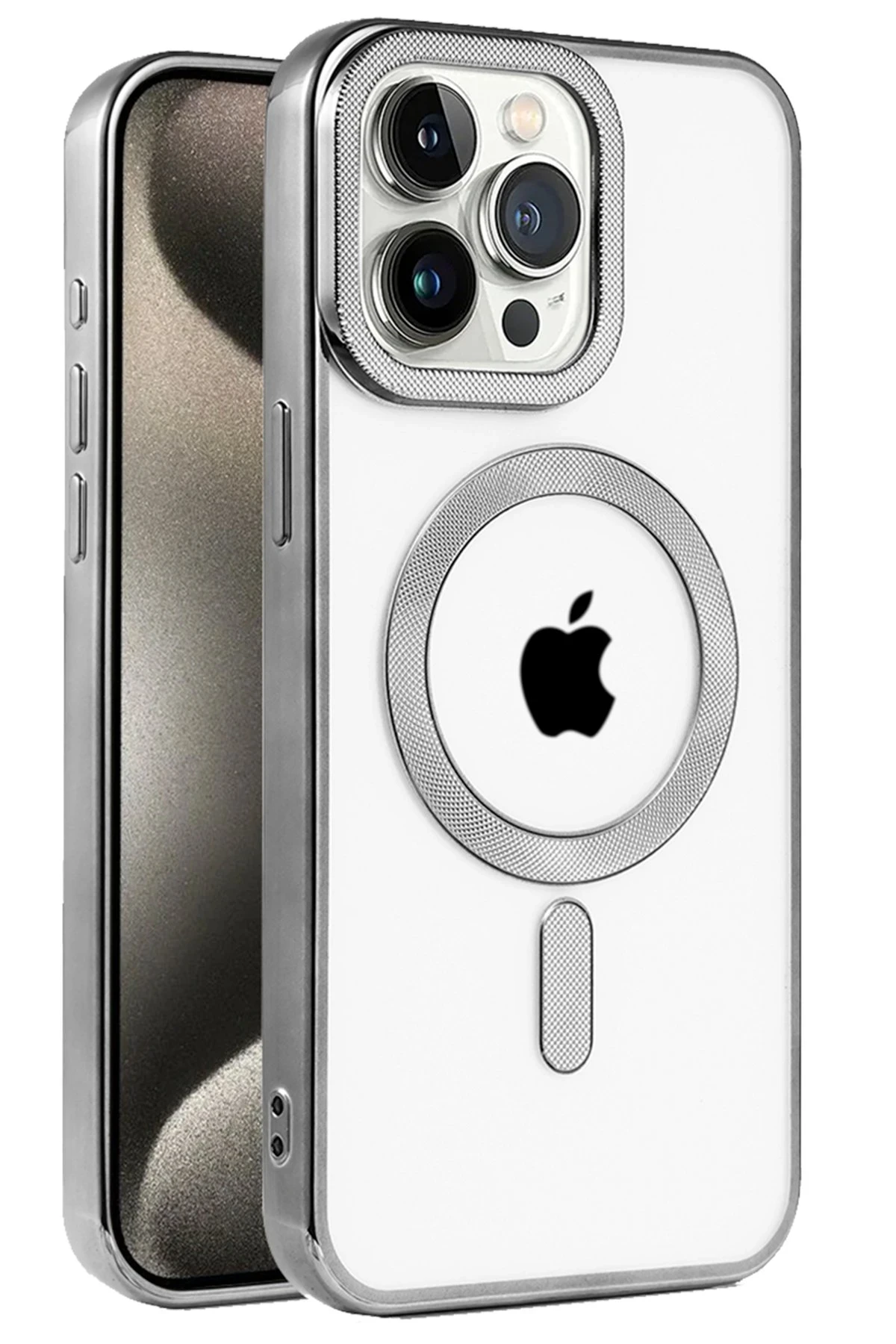 Newface iPhone 15 Pro Max Kılıf Kronos Magsafe Kapak - Titanyum Gri