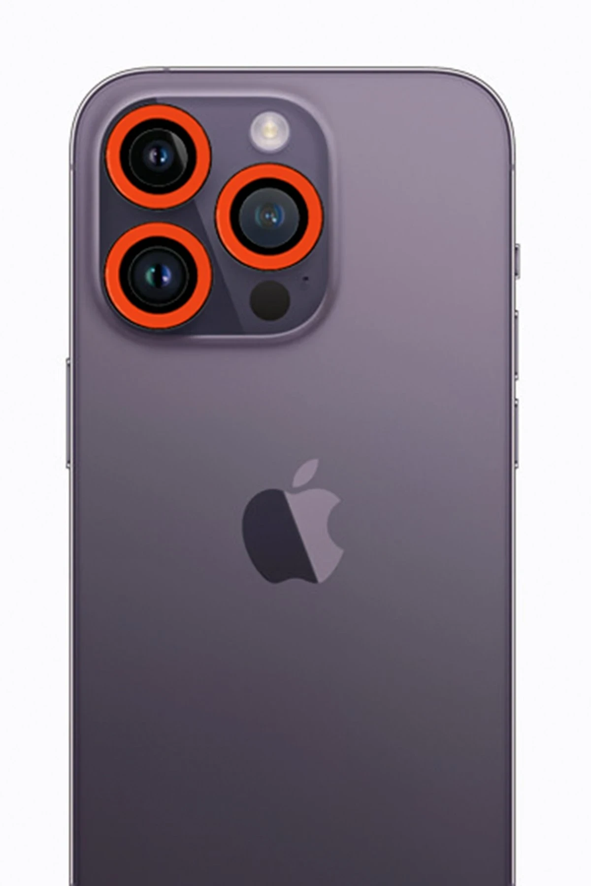 Newface iPhone 13 Pro Max Neon Fosforlu Kamera Lens - Turuncu