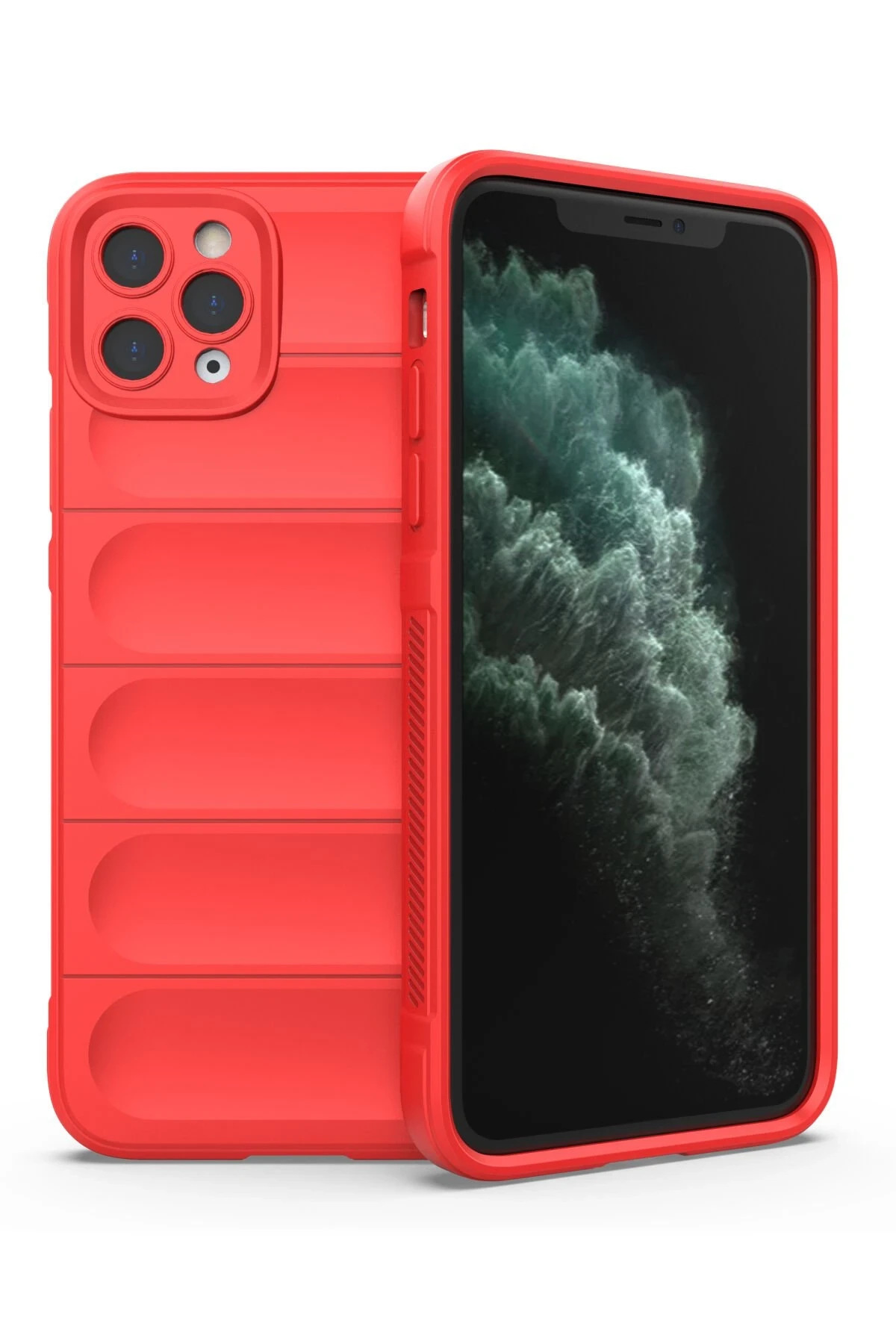 Newface iPhone 11 Pro Max Kılıf Optimum Silikon - Kırmızı
