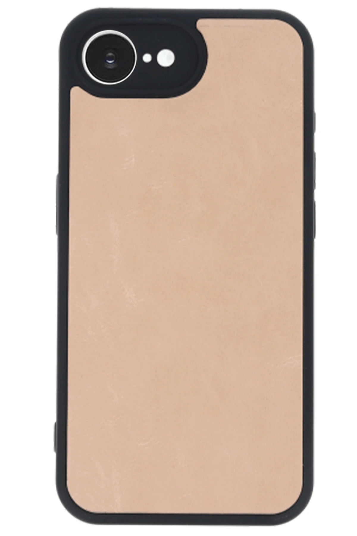 Newface iPhone 16E Kılıf Aras Deri Kapak - Pudra