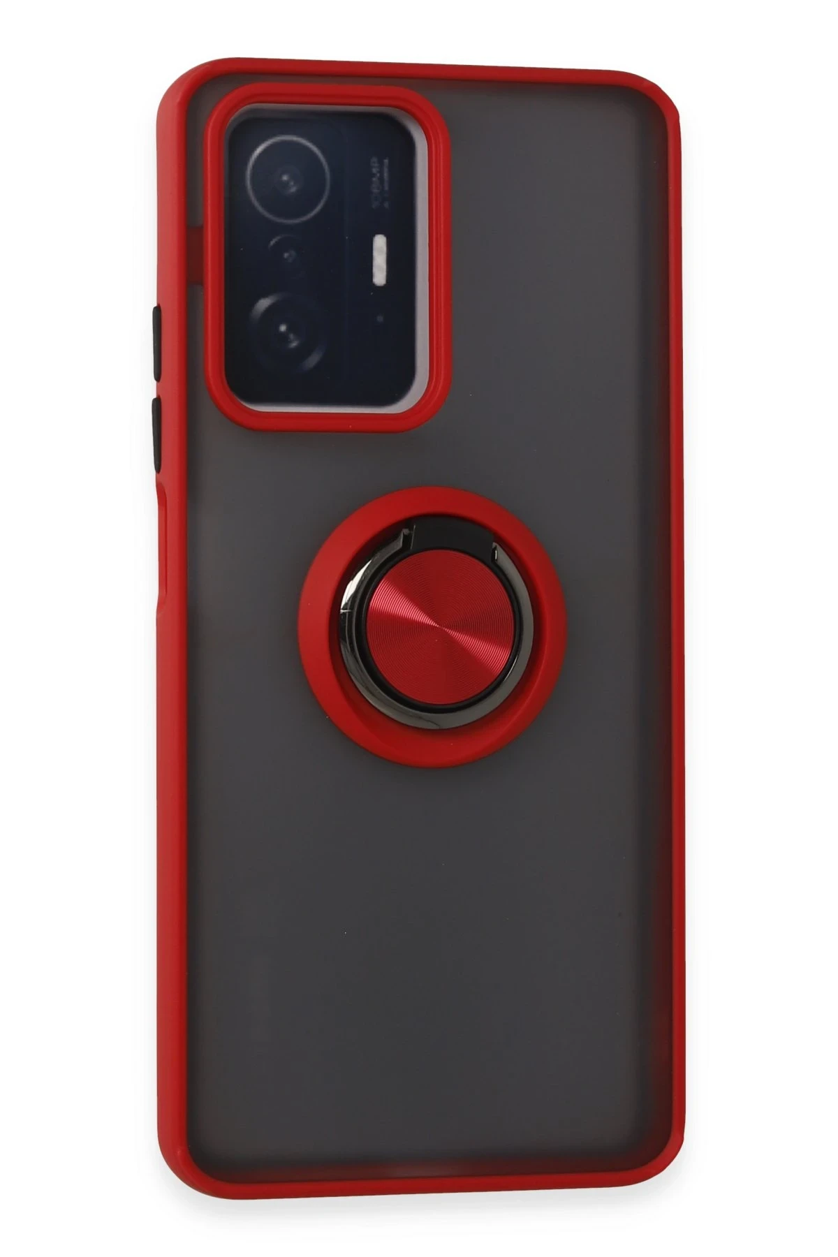 Newface Xiaomi Mi 11T Pro Kılıf Montreal Yüzüklü Silikon Kapak - Kırmızı