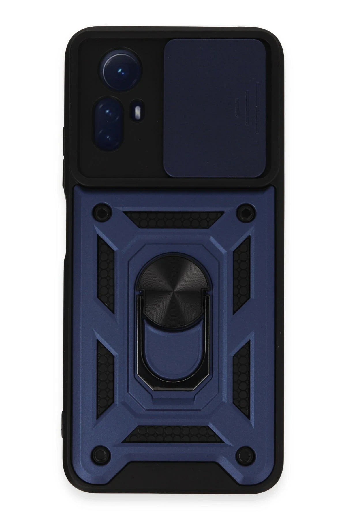 Newface Xiaomi Redmi Note 12S Kılıf Pars Lens Yüzüklü Silikon - Lacivert