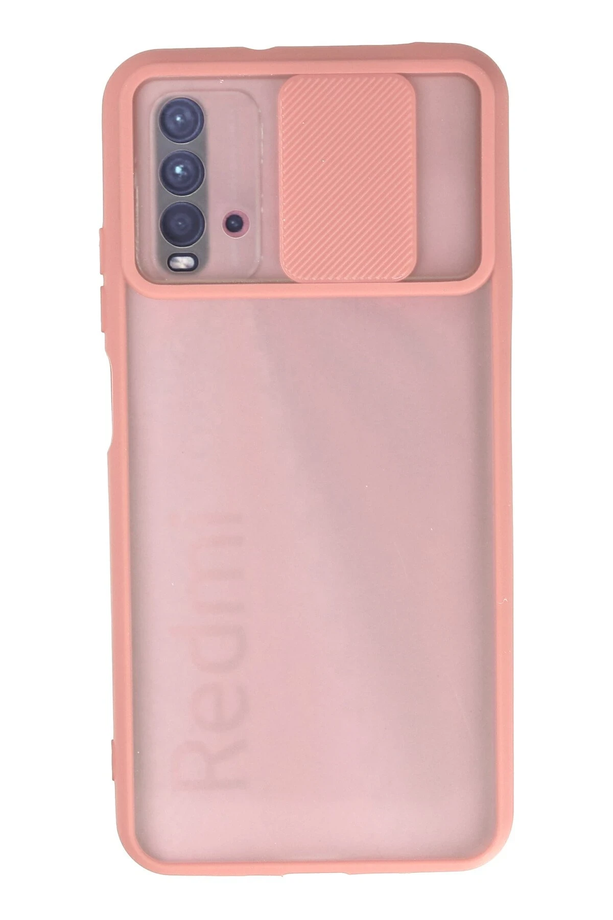 Newface Xiaomi Redmi 9T Kılıf Palm Buzlu Kamera Sürgülü Silikon - Pembe