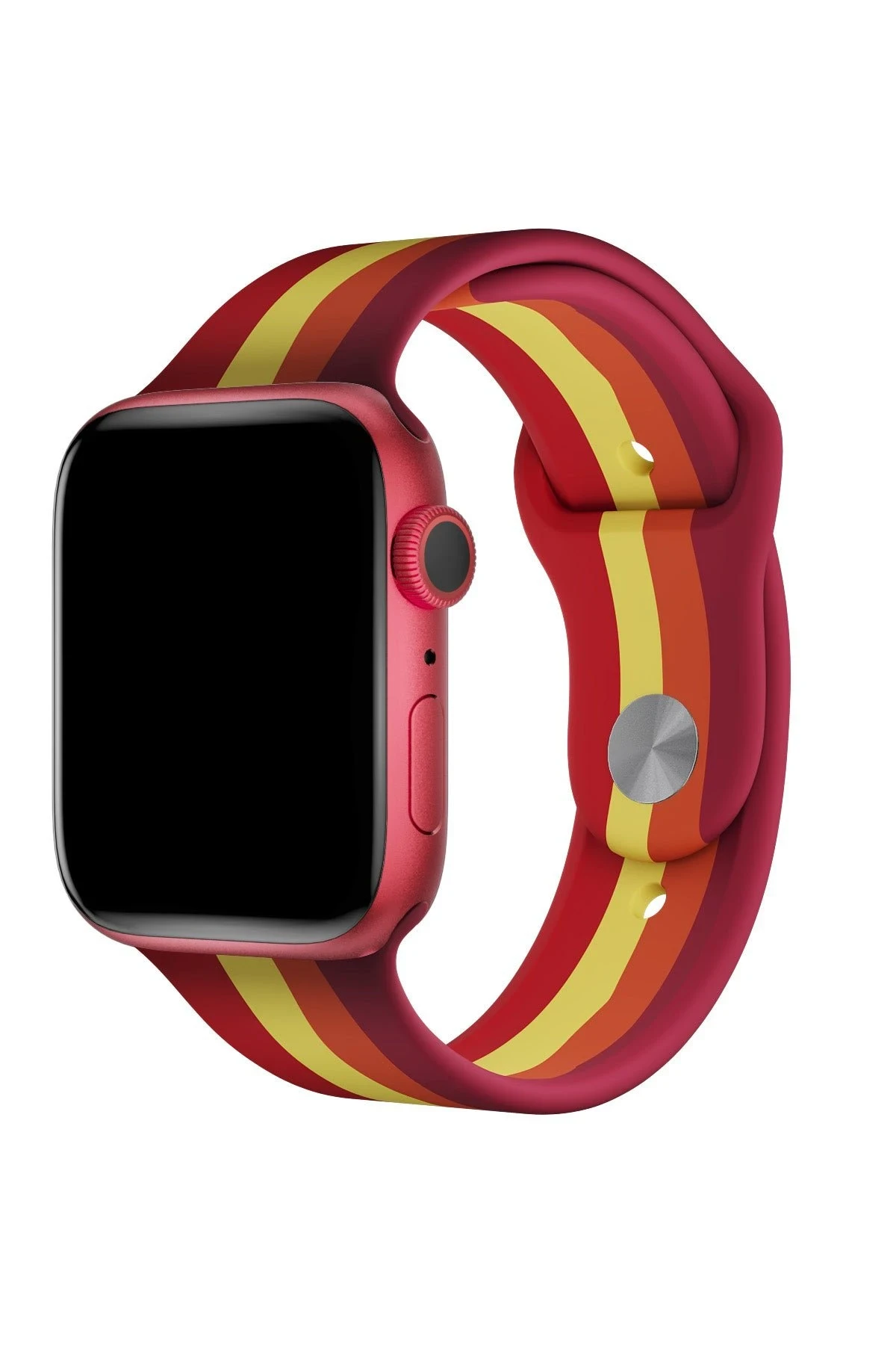 Newface Apple Watch 38mm Gökkuşağı Org Kordon - Kırmızı-Bordo