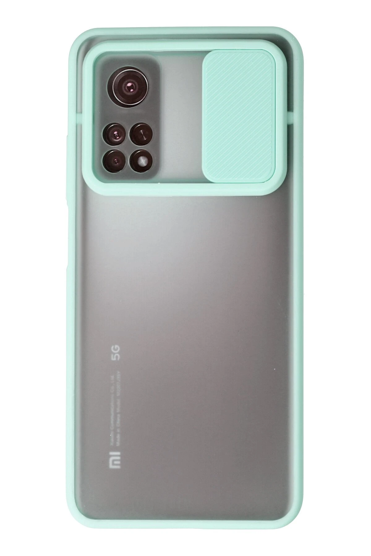 Newface Xiaomi Mi 10T Kılıf Palm Buzlu Kamera Sürgülü Silikon - Turkuaz