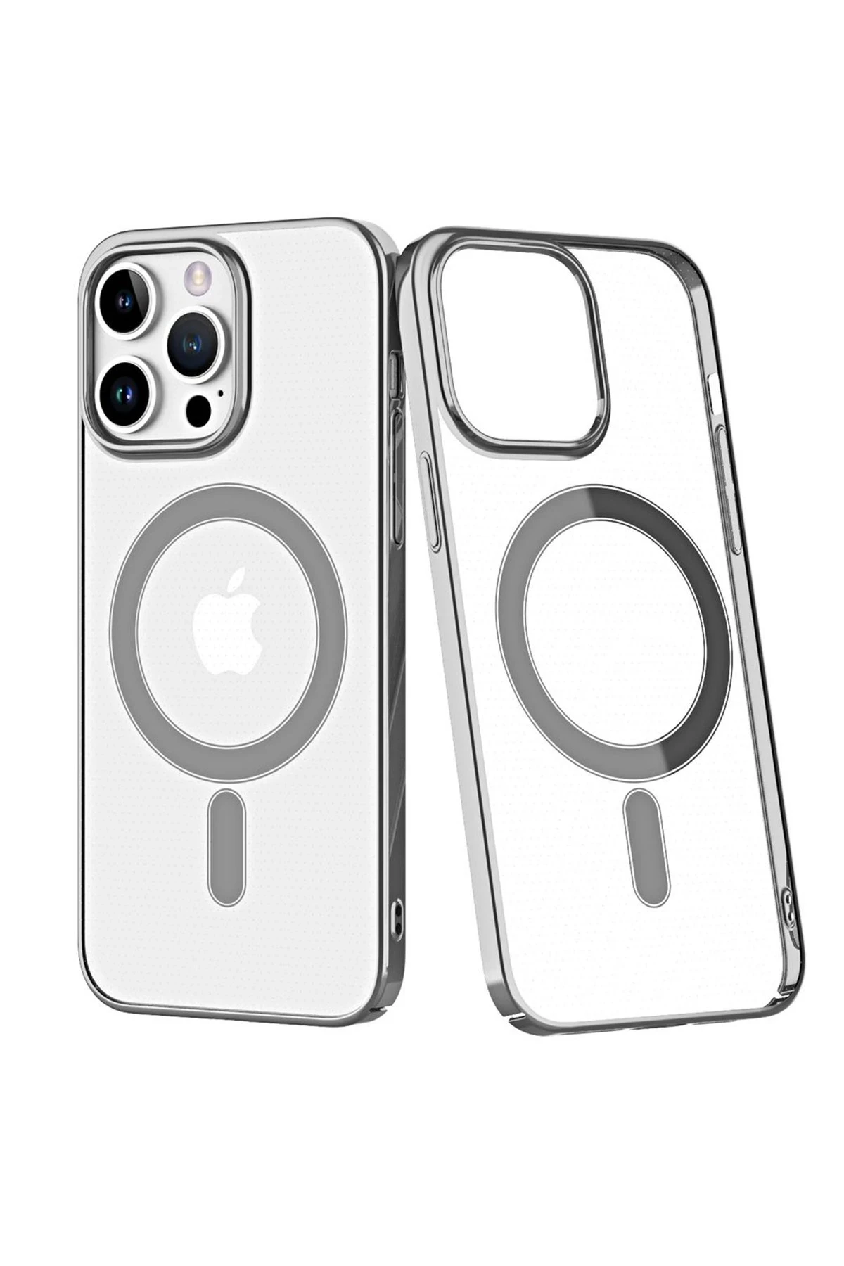 Newface iPhone 14 Pro Max Kılıf Element Magneticsafe Sert Kapak - Gümüş