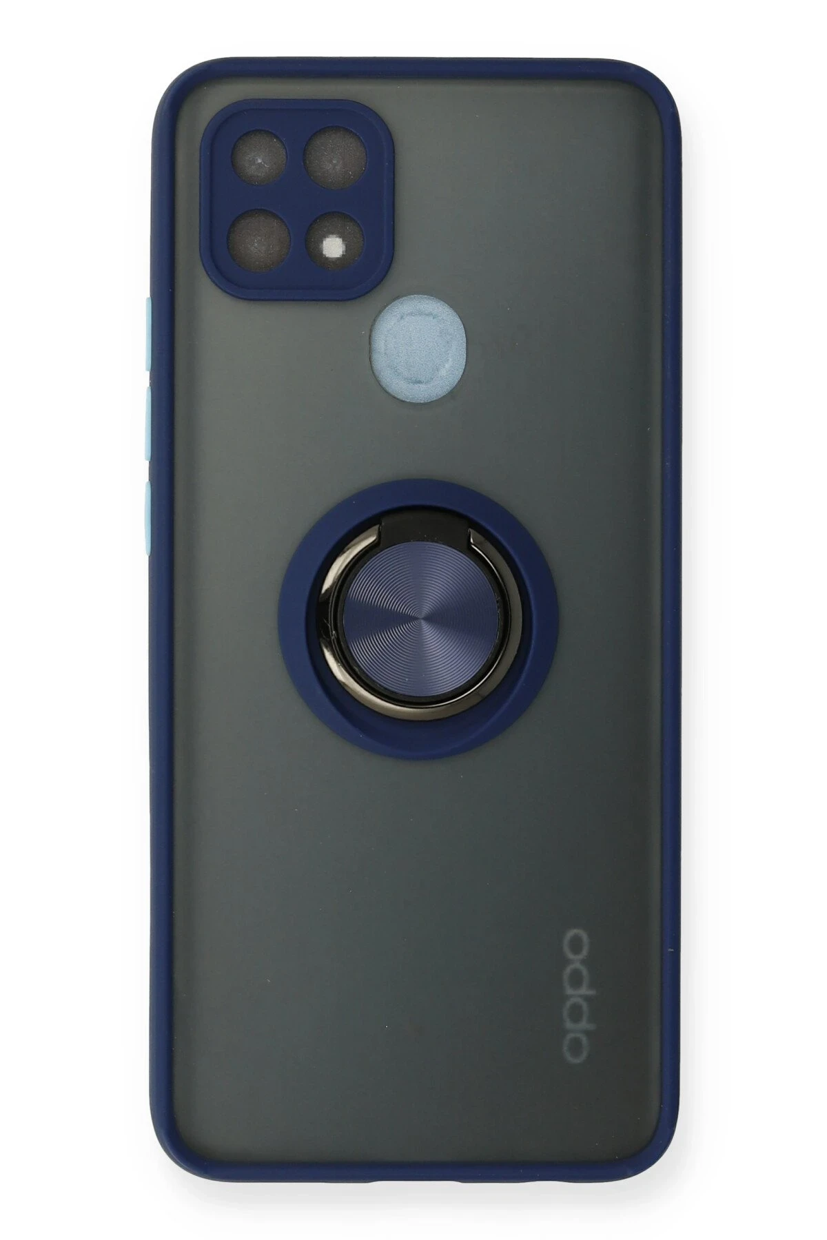 Newface Oppo A15 Kılıf Montreal Yüzüklü Silikon Kapak - Lacivert