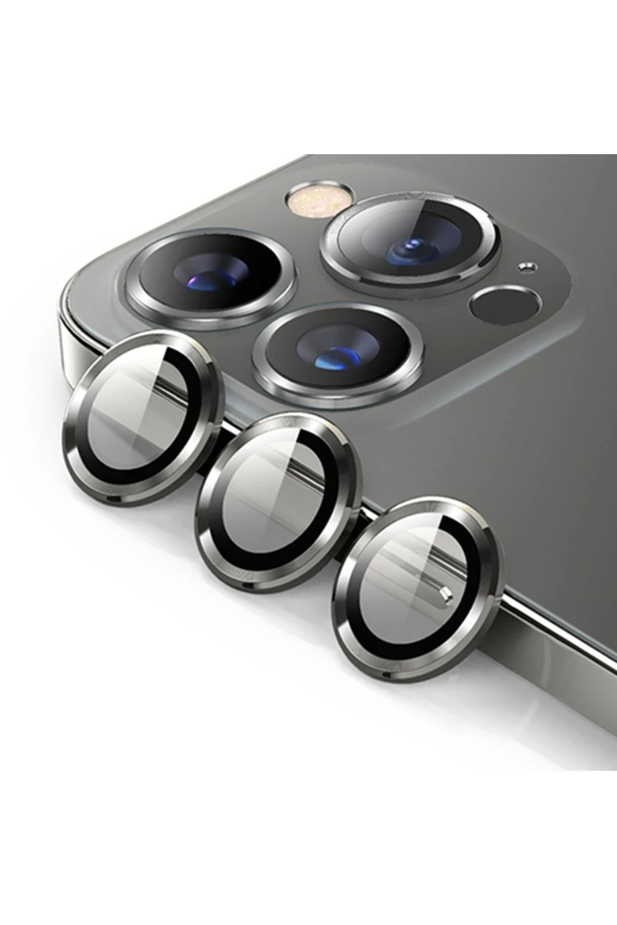 Newface iPhone 15 Pro Max Bind Metal Kamera Lens - Natural Grey