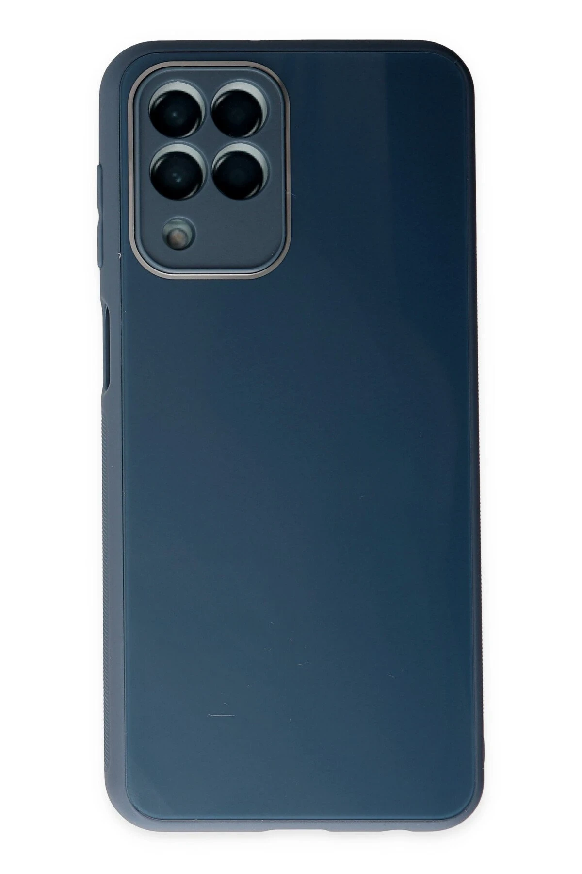 Newface Samsung Galaxy M33 Kılıf Glass Kapak - Mavi
