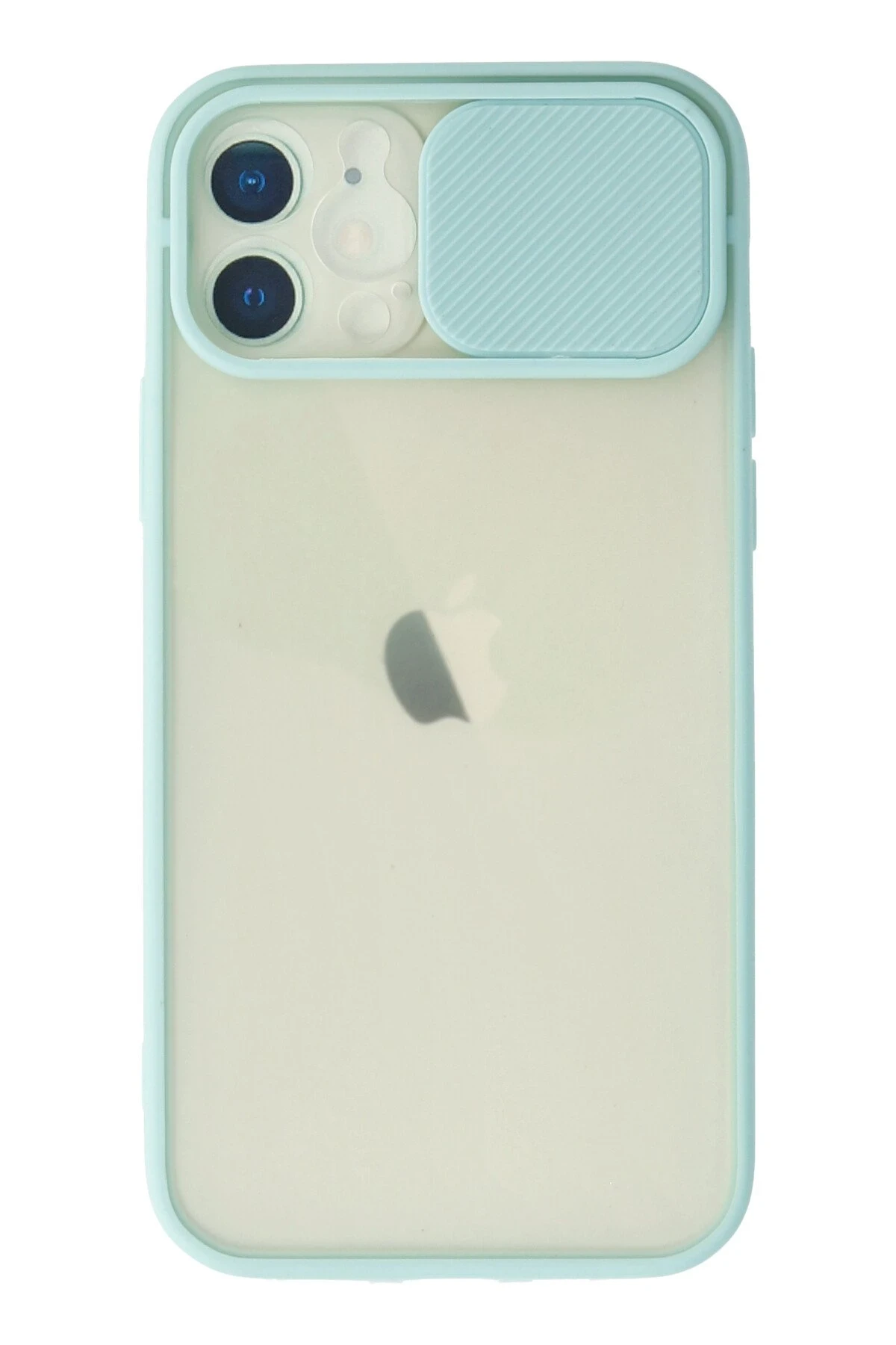 Newface iPhone 12 Kılıf Palm Buzlu Kamera Sürgülü Silikon - Turkuaz