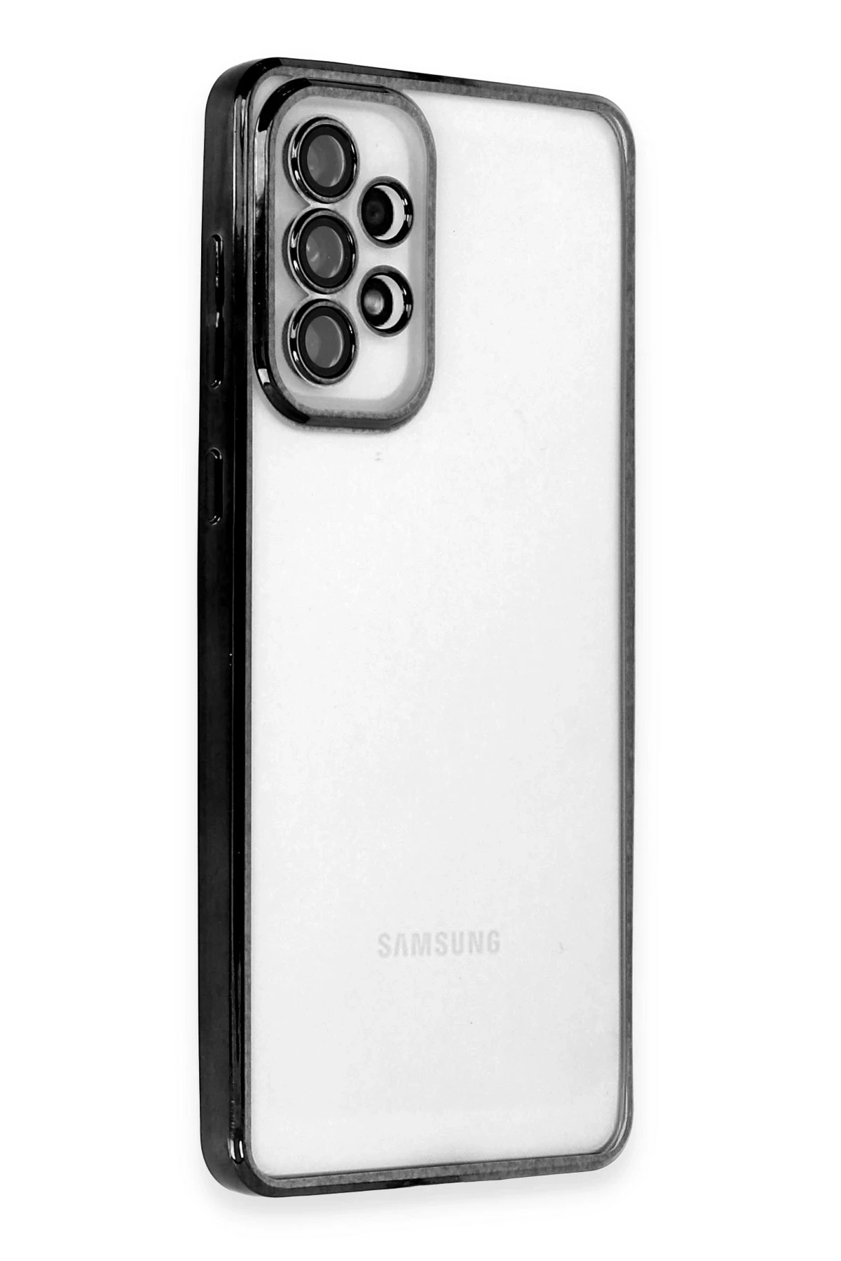 Newface Samsung Galaxy A73 5G Kılıf Razer Lensli Silikon - Siyah
