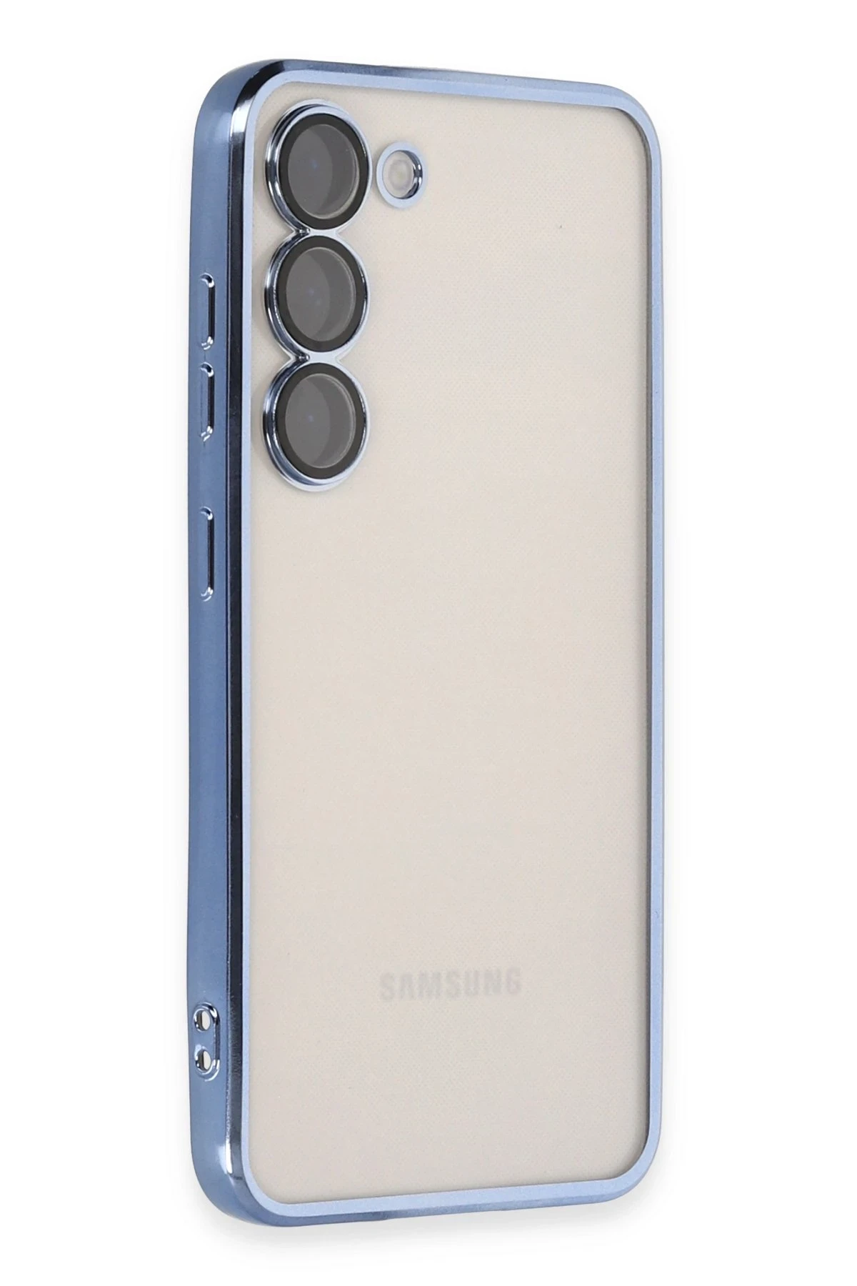 Newface Samsung Galaxy S24 Plus Kılıf Razer Lensli Silikon - Açık Mavi