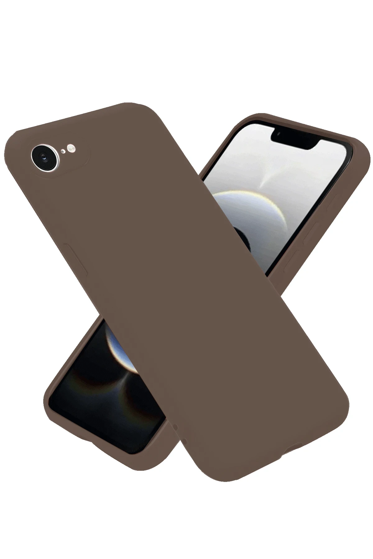 Newface iPhone 16E Kılıf First Silikon - Kahverengi