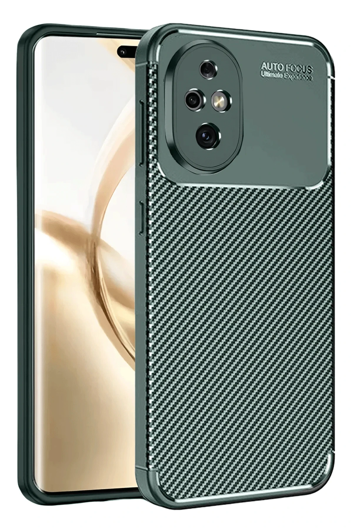 Newface Honor 200 Kılıf Auto Focus Karbon Kapak - Koyu Yeşil