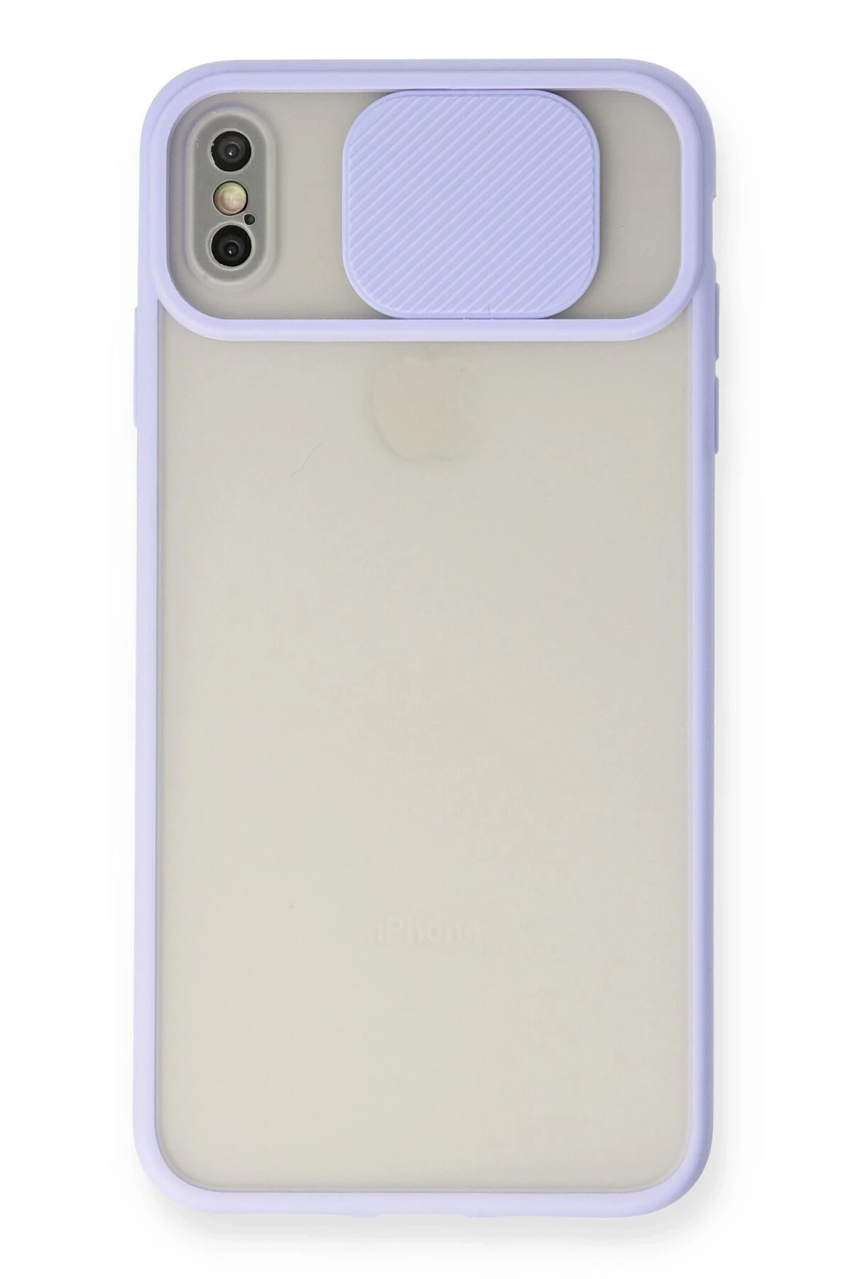 Newface iPhone XS Max Kılıf Palm Buzlu Kamera Sürgülü Silikon - Lila