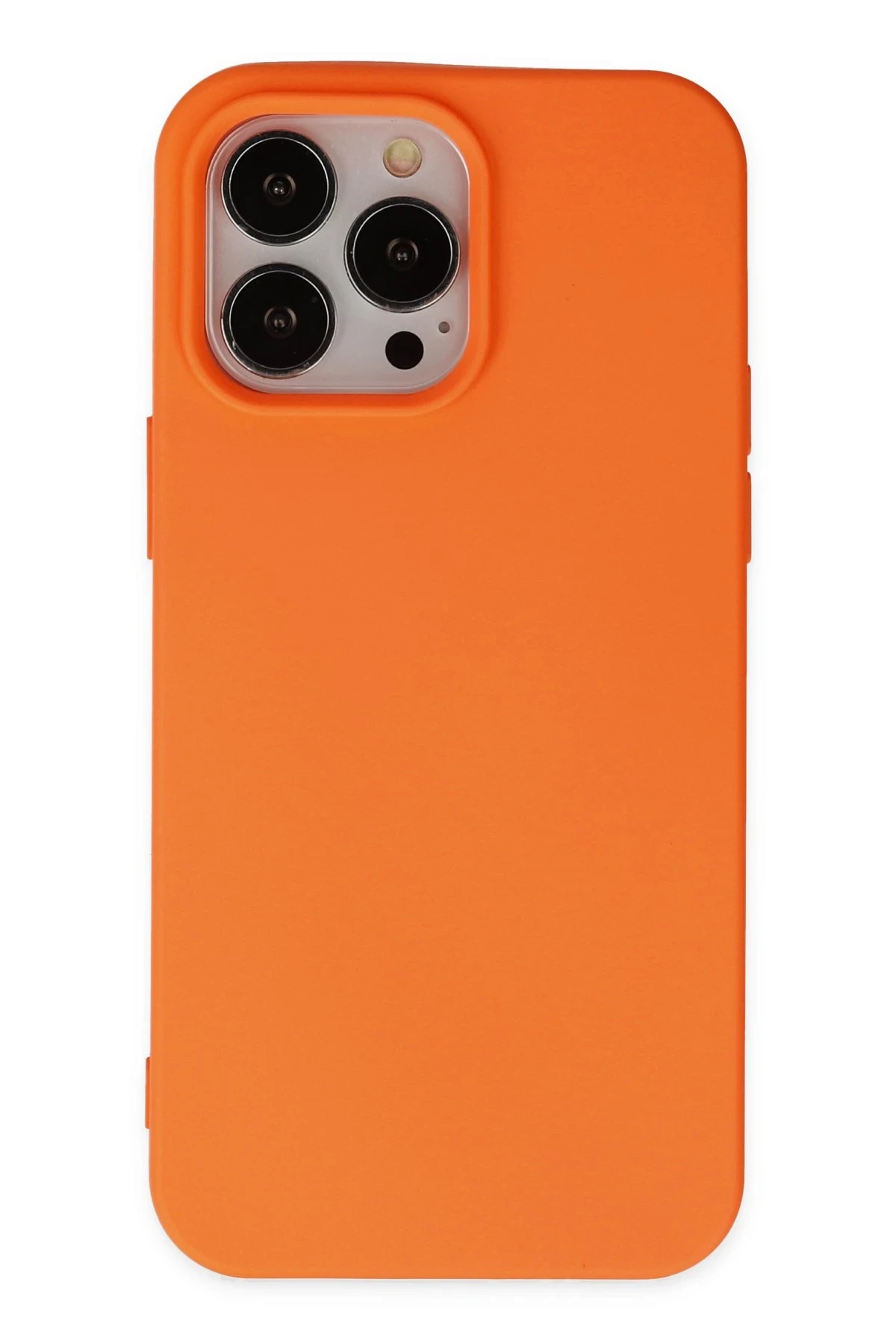 Newface iPhone 14 Pro Kılıf Nano içi Kadife Silikon - Turuncu