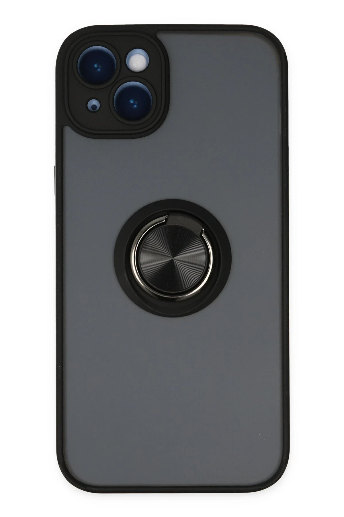 Newface iPhone 14 Kılıf Montreal Yüzüklü Silikon Kapak - Siyah