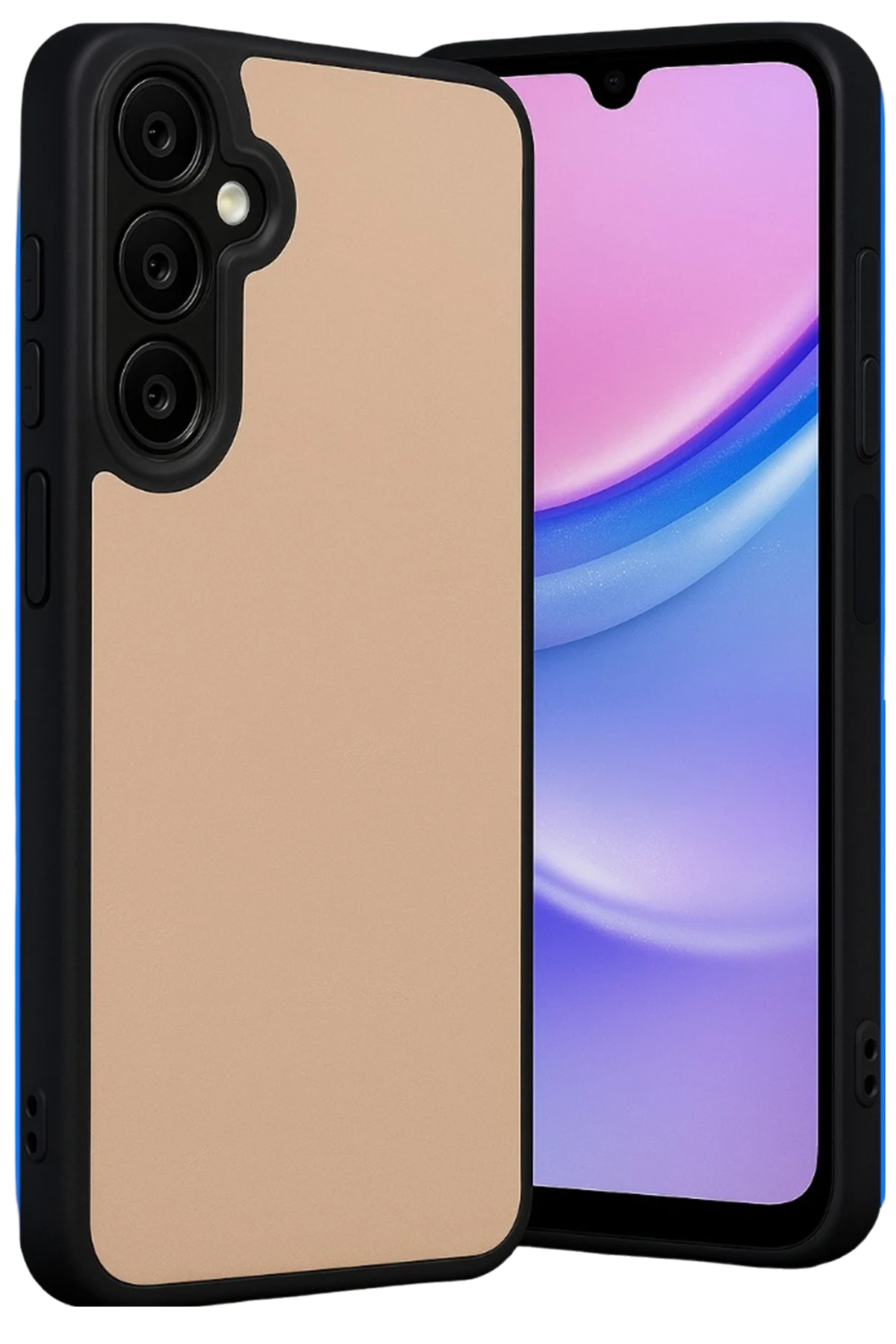 Newface Samsung Galaxy M15 Kılıf Aras Deri Kapak - Pudra