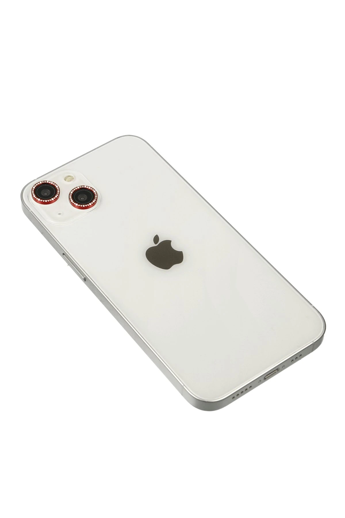 Newface iPhone 14 Diamond Kamera Lens - Kırmızı