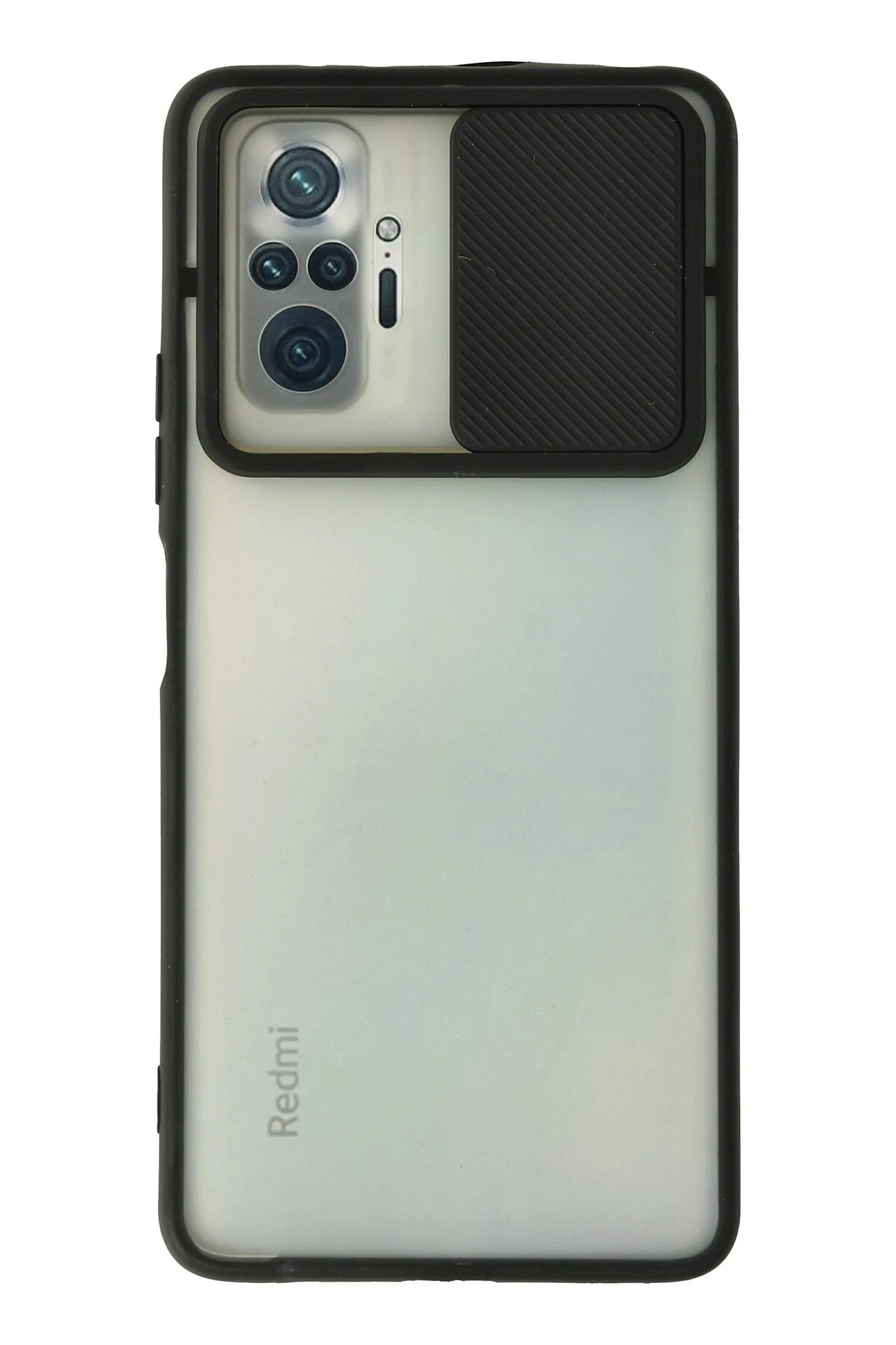 Newface Xiaomi Redmi Note 10 Pro Kılıf Palm Buzlu Kamera Sürgülü Silikon - Siyah
