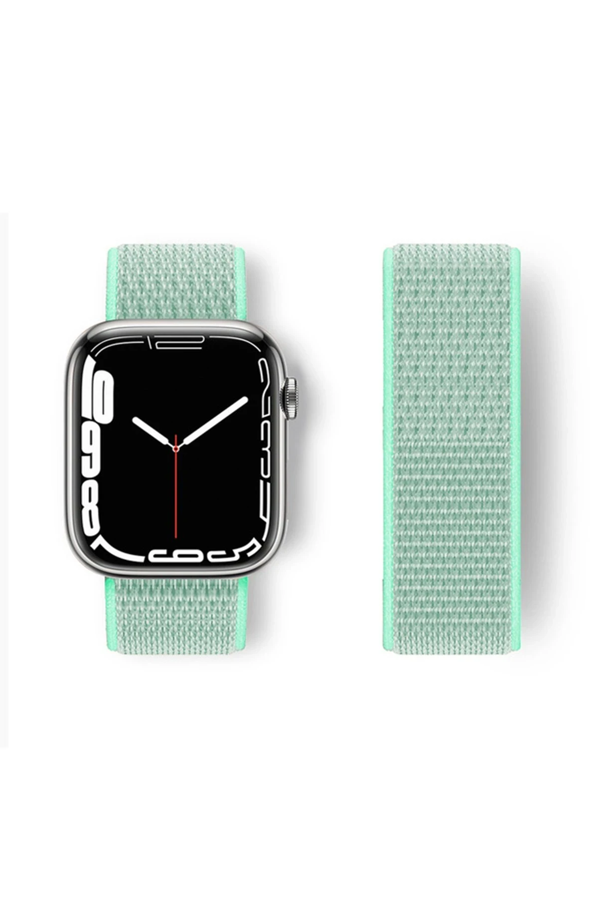 Newface Apple Watch 42mm Hasırlı Cırtcırtlı Kordon - Turkuaz
