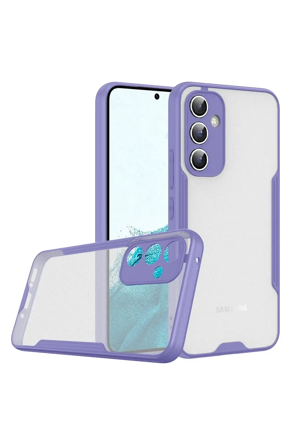 Newface Samsung Galaxy A24 4G Kılıf Platin Silikon - Lila