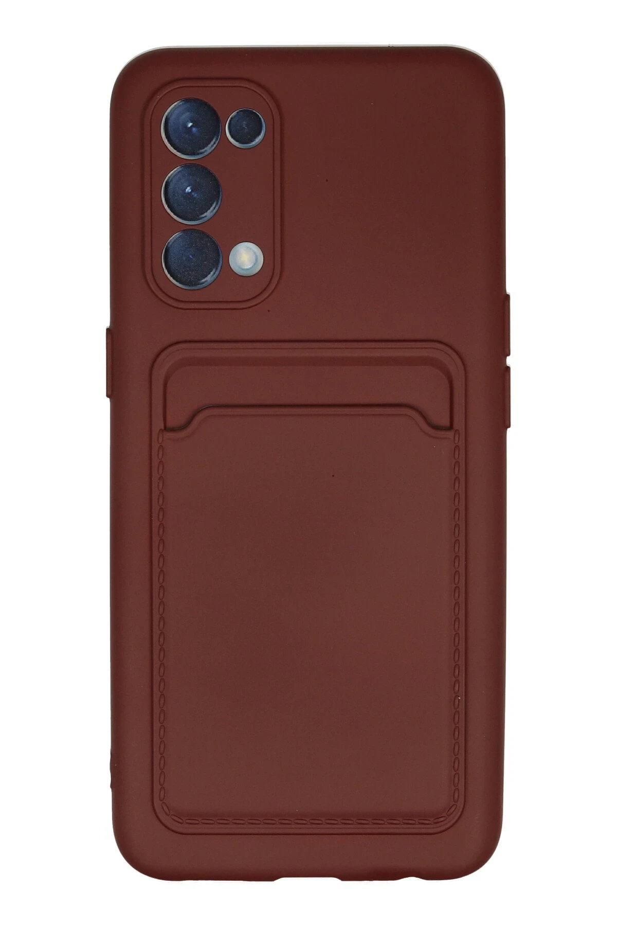 Newface Oppo Reno 5 Kılıf Kelvin Kartvizitli Silikon - Bordo