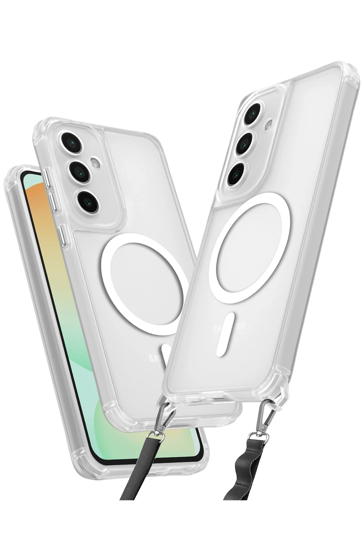 Newface Samsung Galaxy S24 FE Kılıf Enka Magsafe Silikon Kılıf - Şeffaf