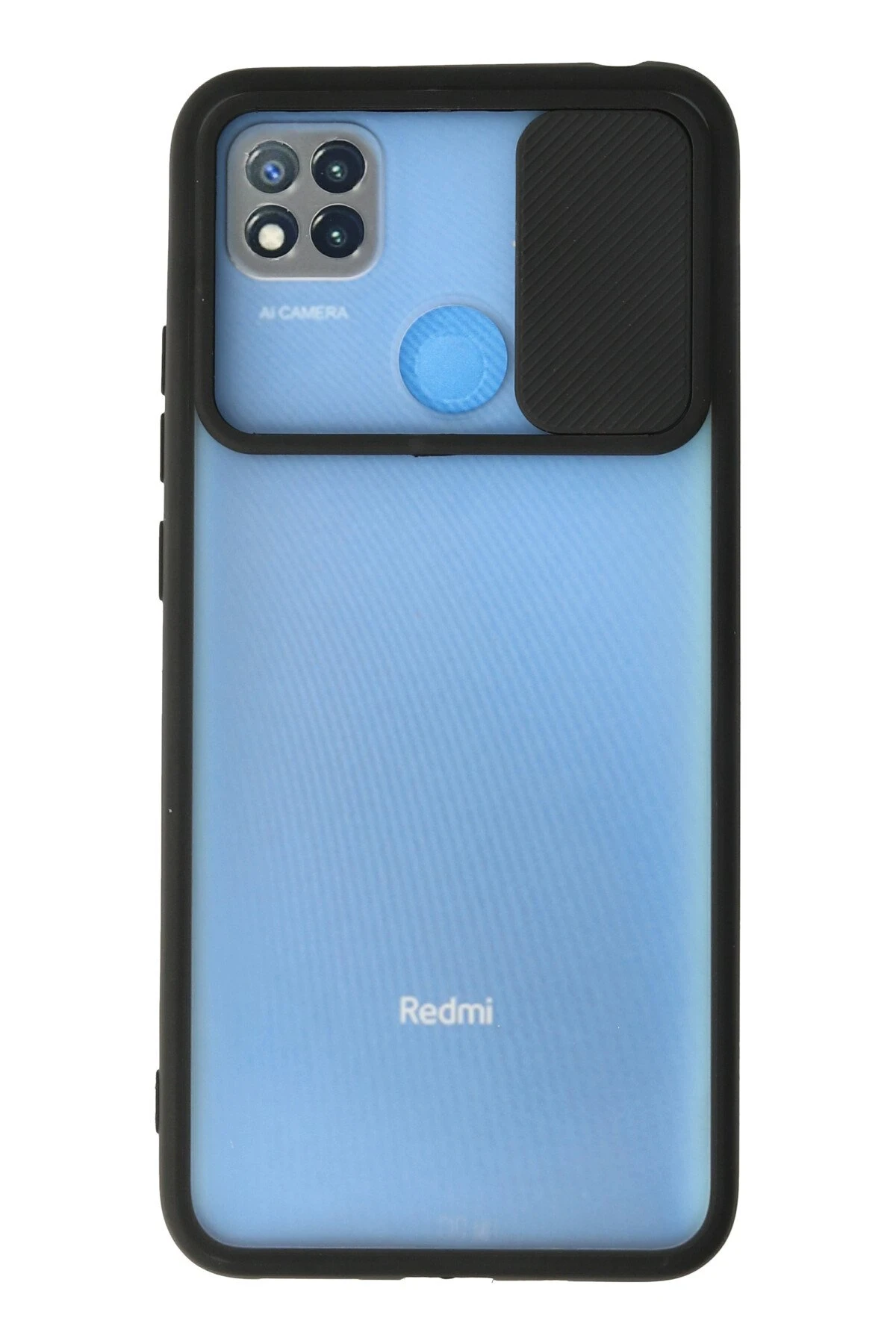 Newface Xiaomi Redmi 9C Kılıf Palm Buzlu Kamera Sürgülü Silikon - Siyah
