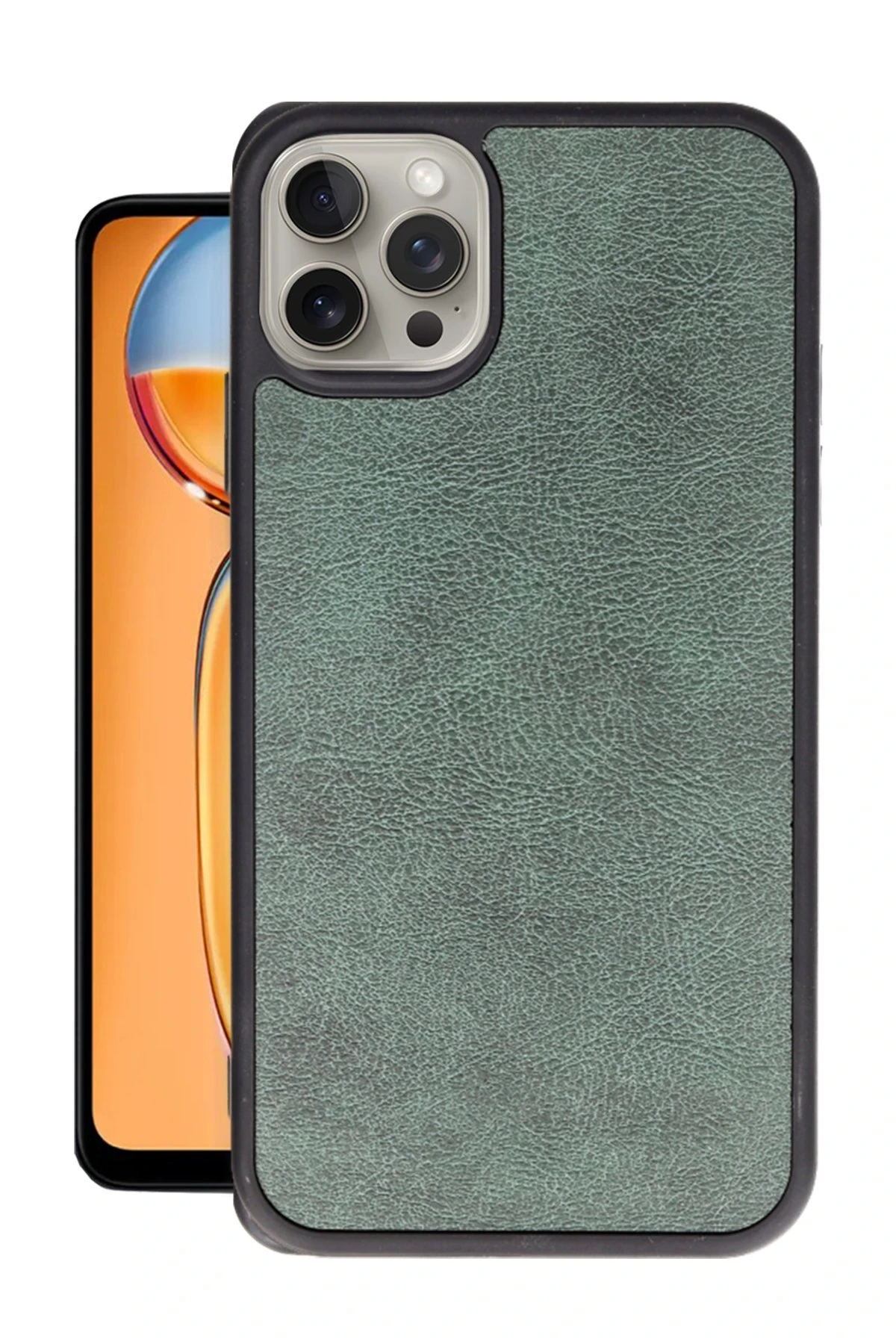Newface iPhone 14 Pro Max Kılıf Aras Deri Kapak - Koyu Yeşil