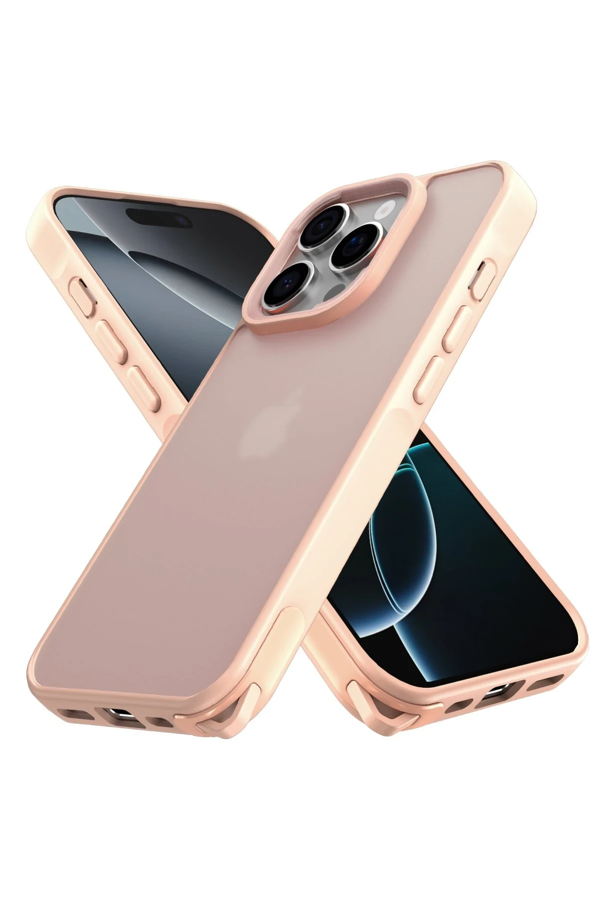 Newface iPhone 16 Pro Max Kılıf Elegant Kapak - Pudra